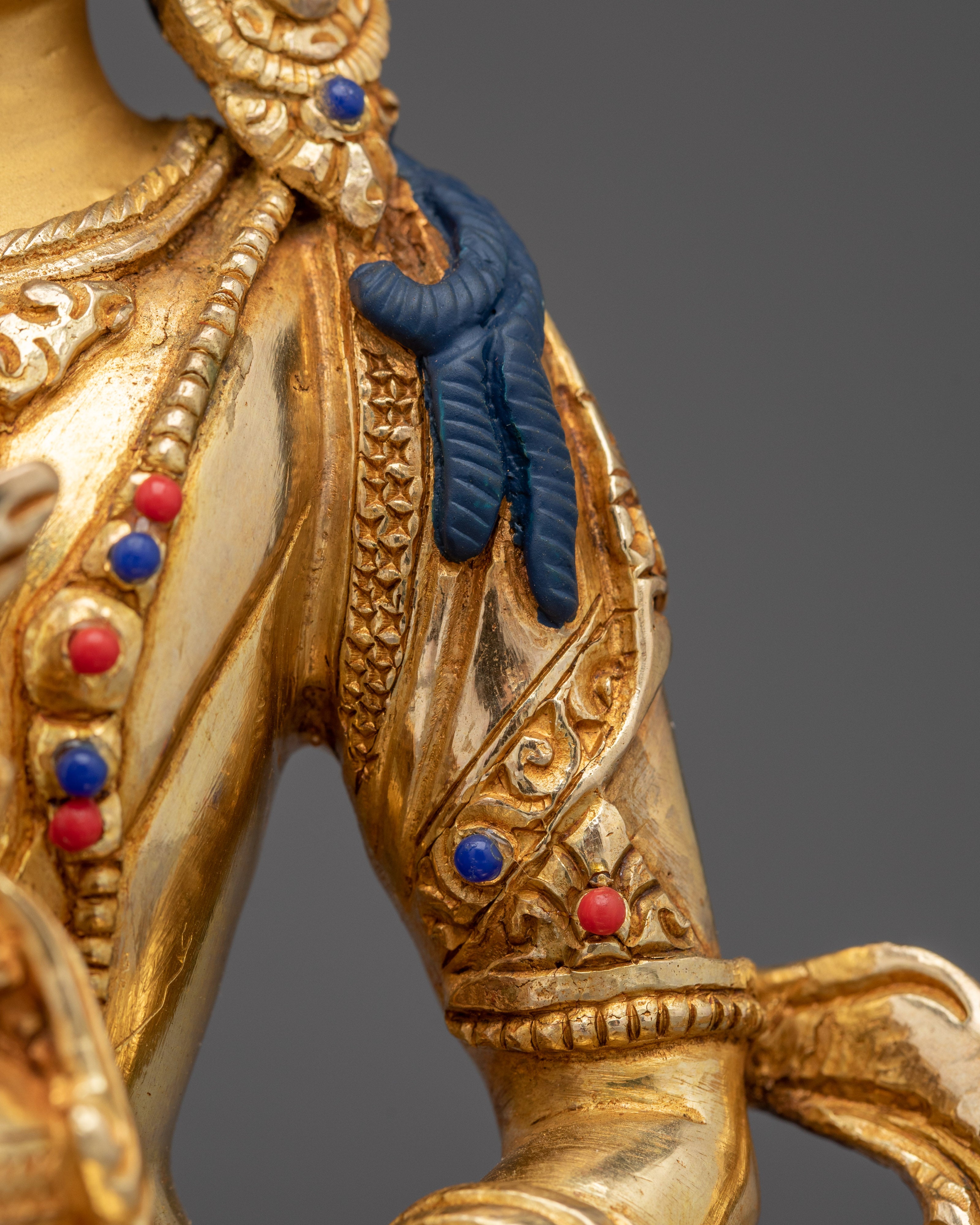 Amitayus Buddha Copper and Gemstone Statue | Spiritual Significance & Timeless Beauty