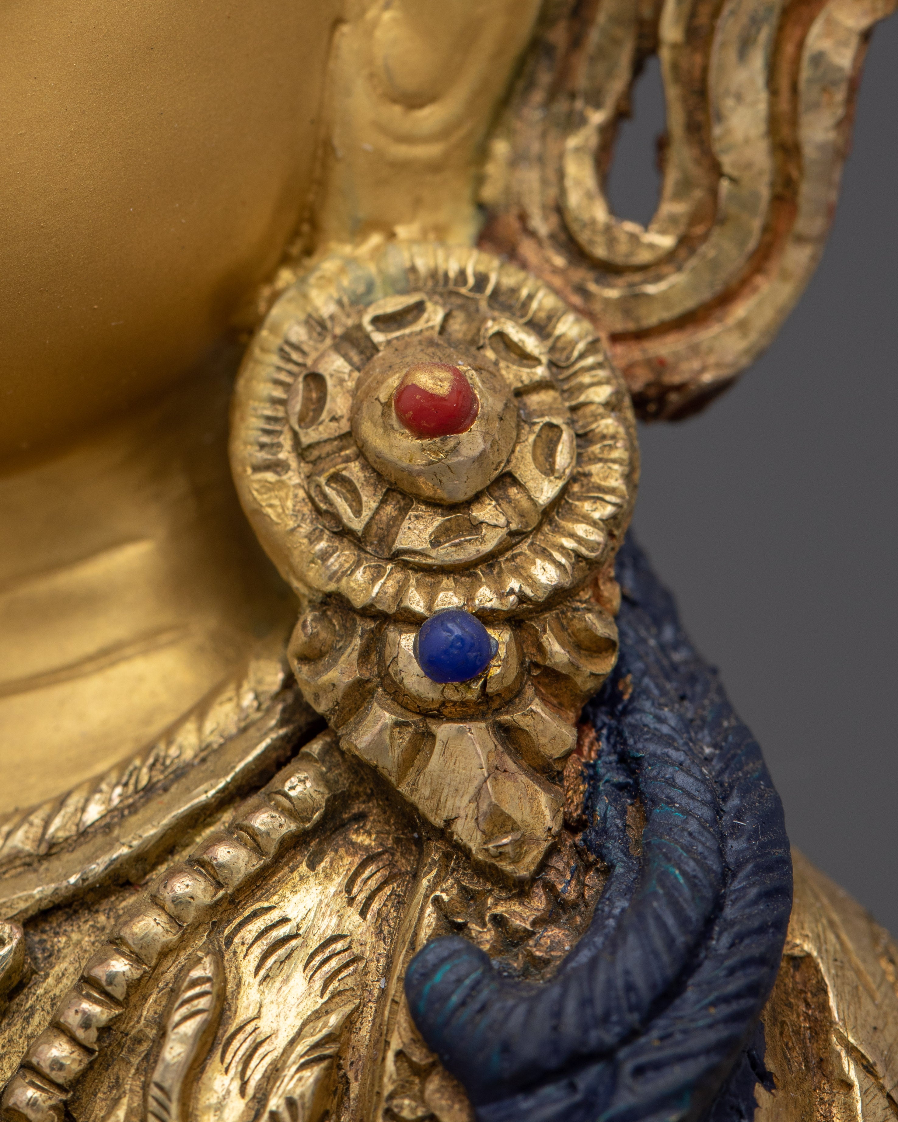 Chenrezig Buddha Copper and Gemstones Statue | Spiritual Perfect for Meditation
