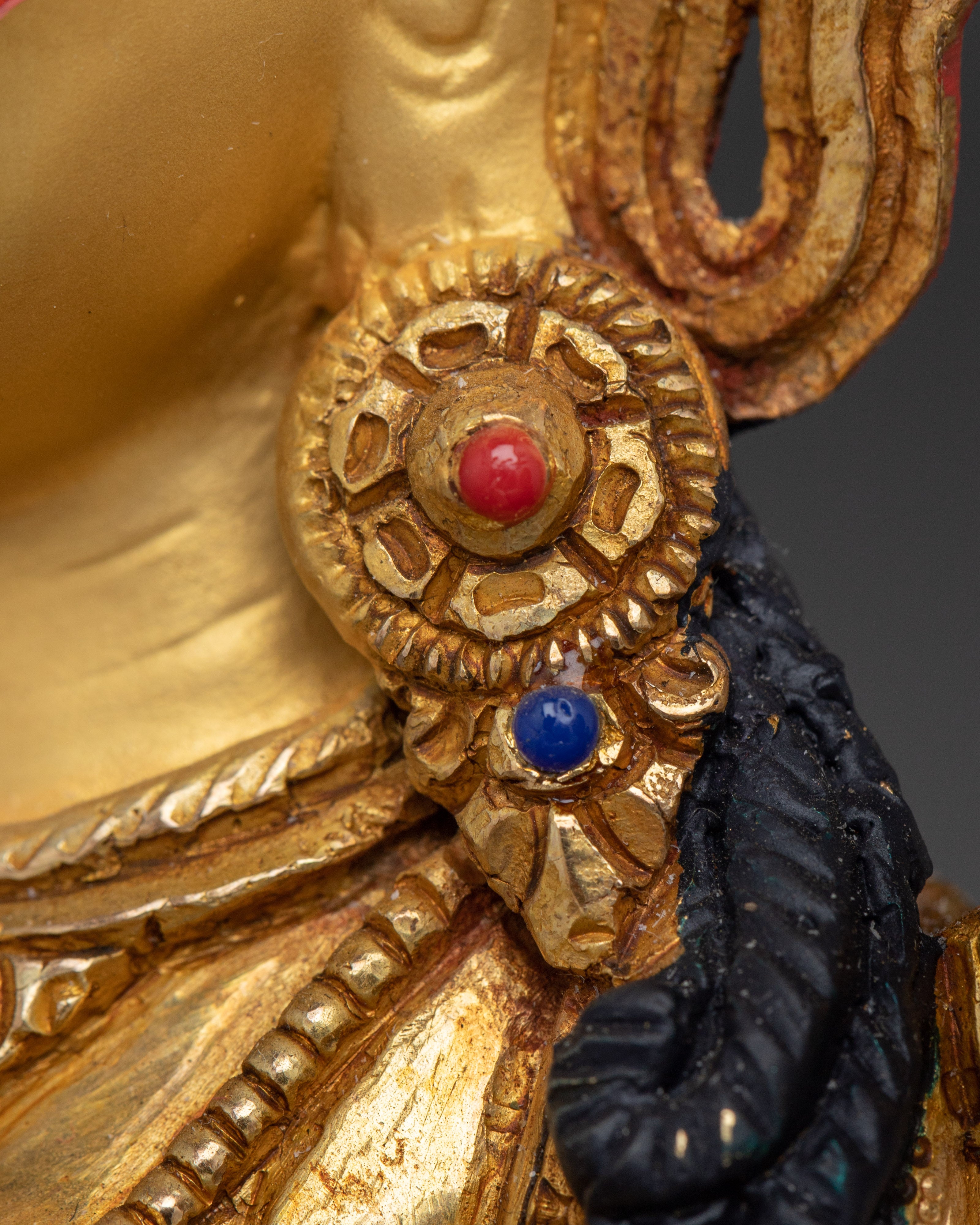 Green Tara Buddha Gemstones Statue | Perfect for Meditation and Spiritual Practice