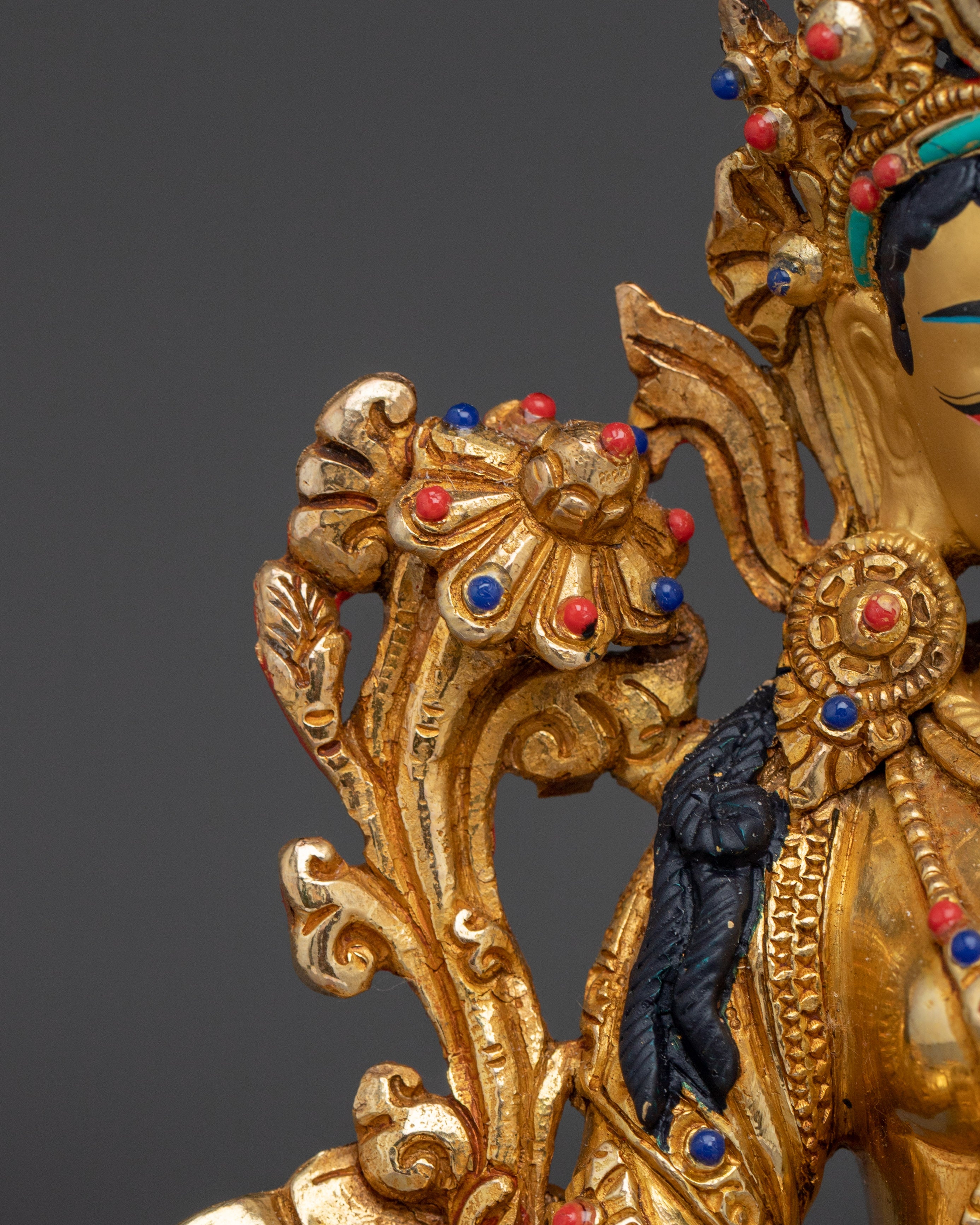 Green Tara Buddha Gemstones Statue | Perfect for Meditation and Spiritual Practice