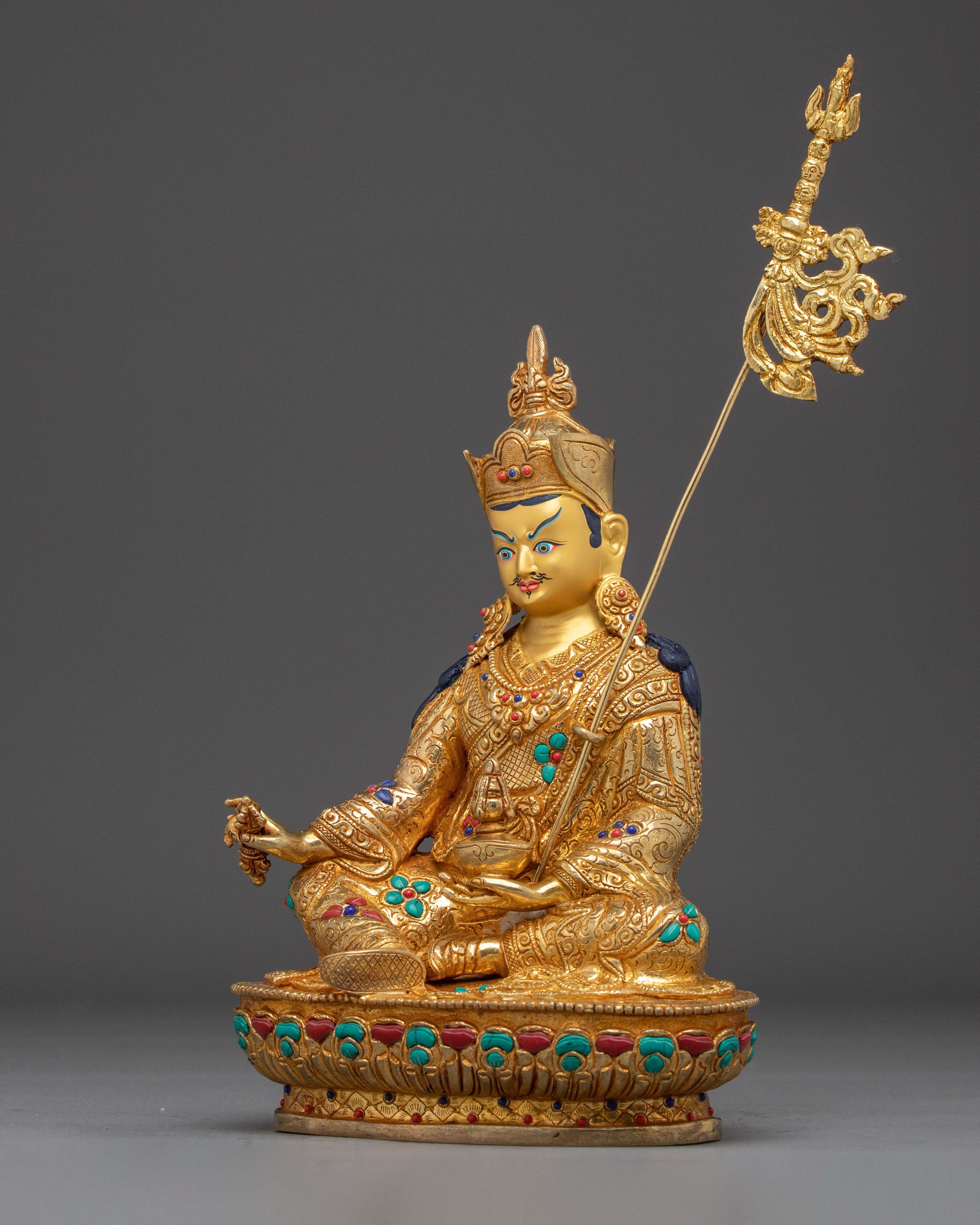 Guru Rinpoche Gold Gilded Buddha Statue | Perfect for Spirituality Home Decor