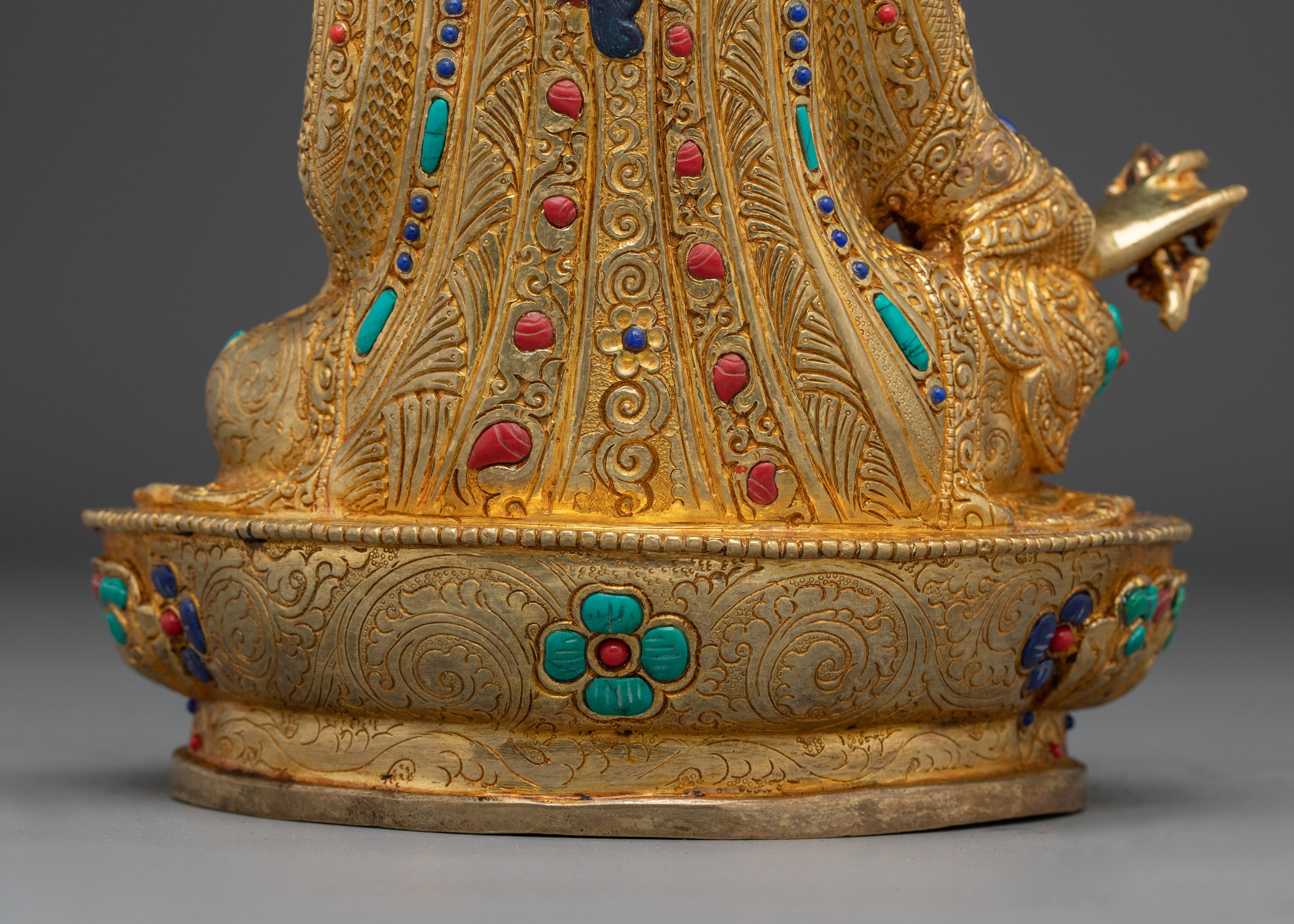 Guru Rinpoche Gold Gilded Buddha Statue | Perfect for Spirituality Home Decor