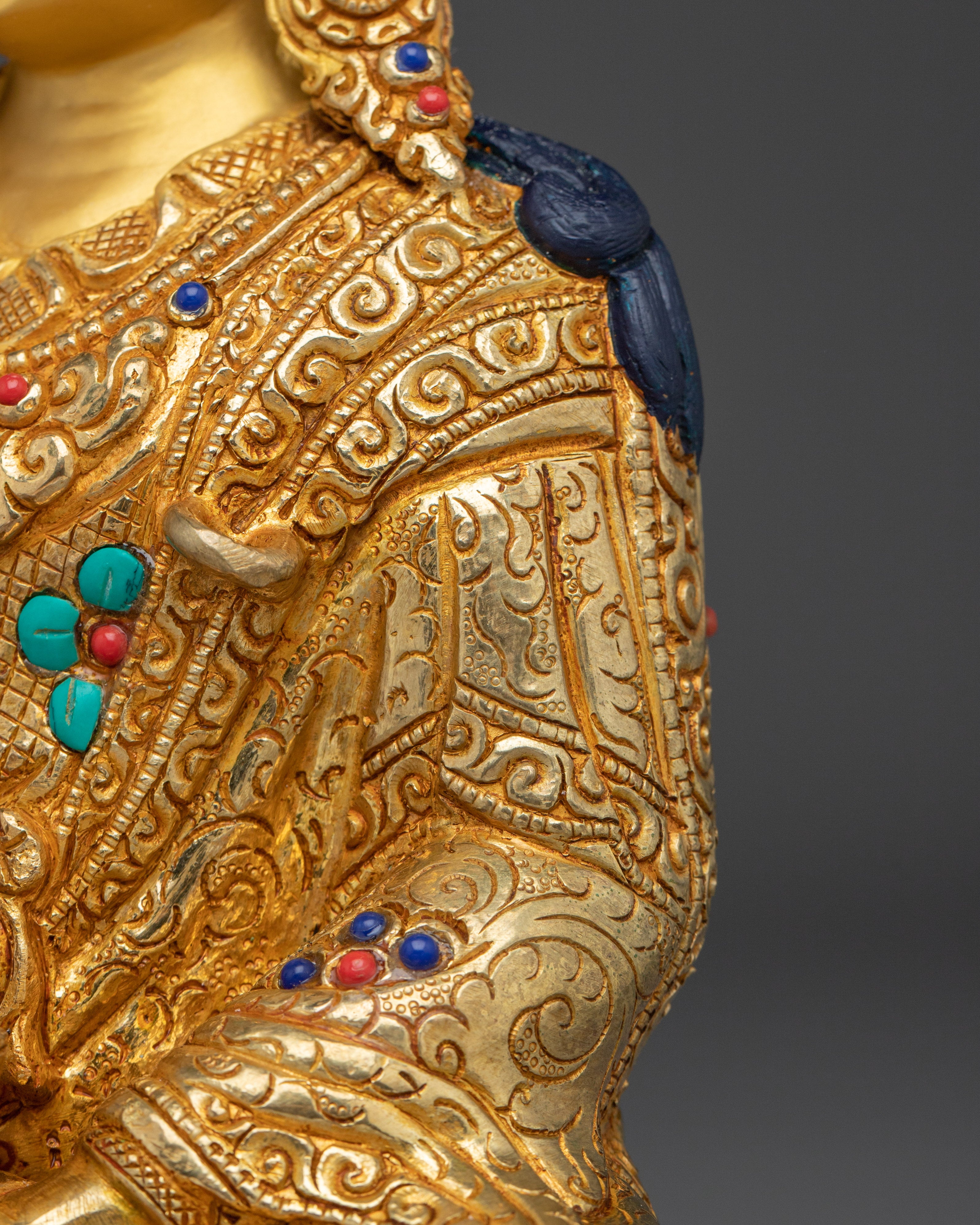 Guru Rinpoche Gold Gilded Buddha Statue | Perfect for Spirituality Home Decor