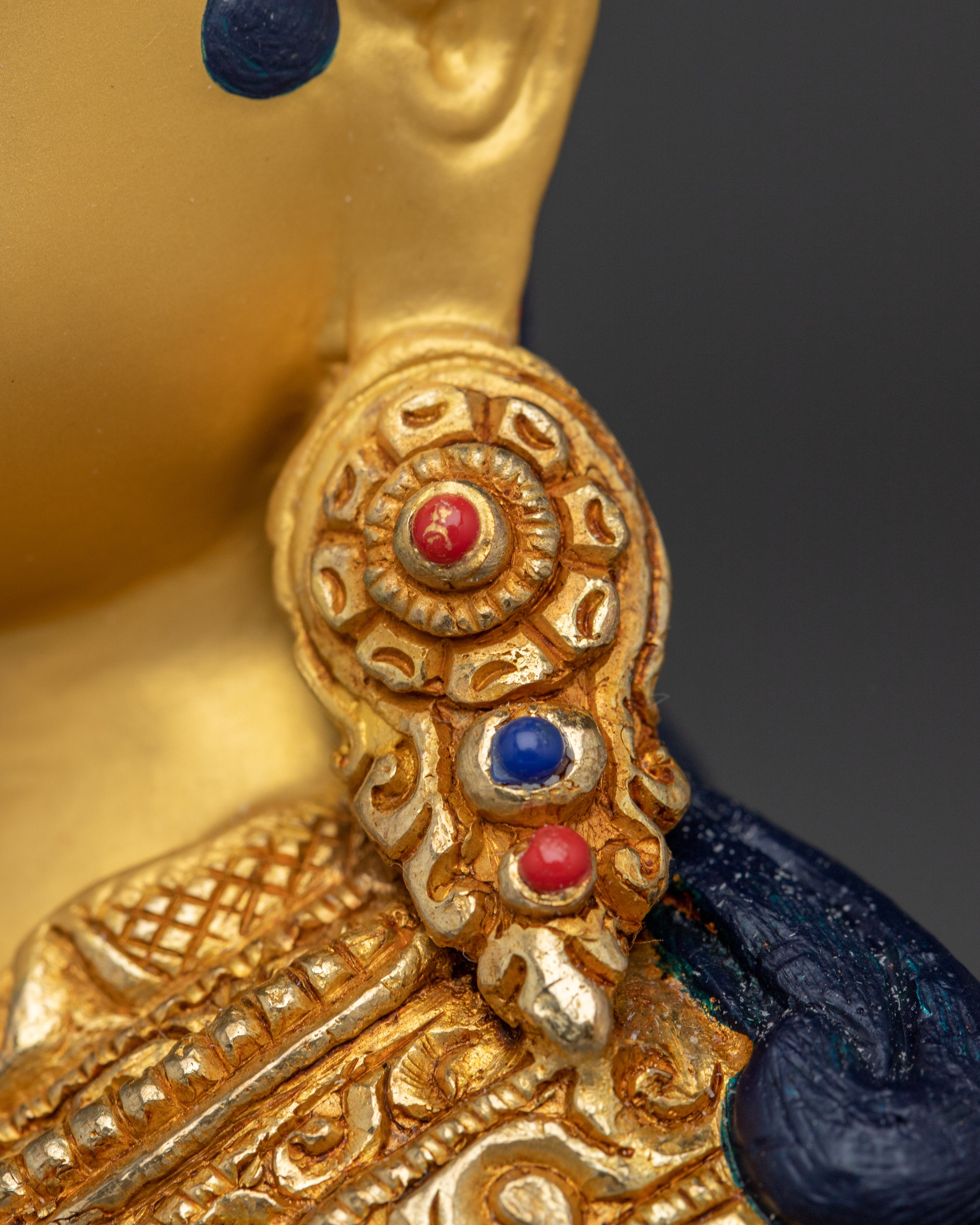 Guru Rinpoche Gold Gilded Buddha Statue | Perfect for Spirituality Home Decor