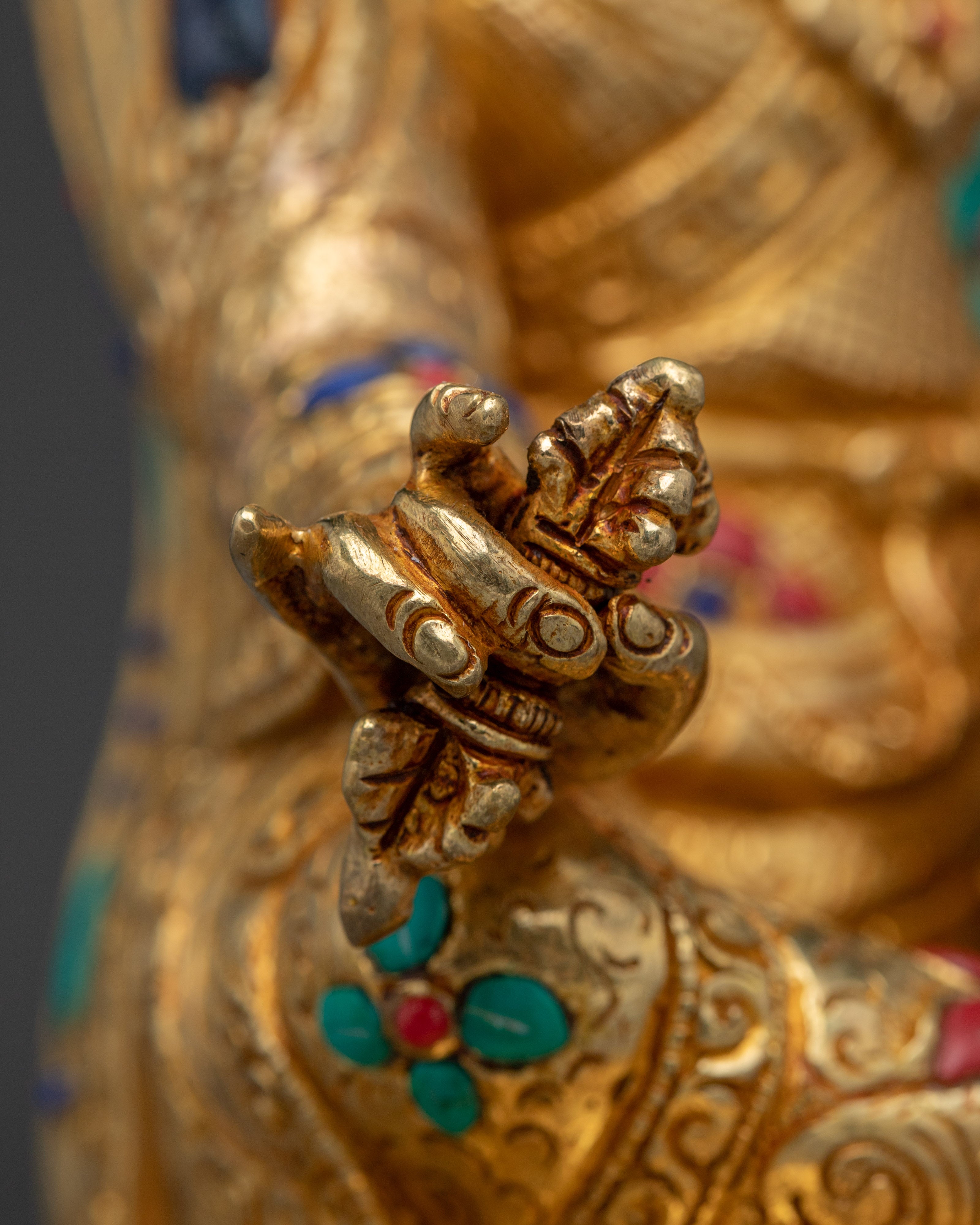 Guru Rinpoche Gold Gilded Buddha Statue | Perfect for Spirituality Home Decor