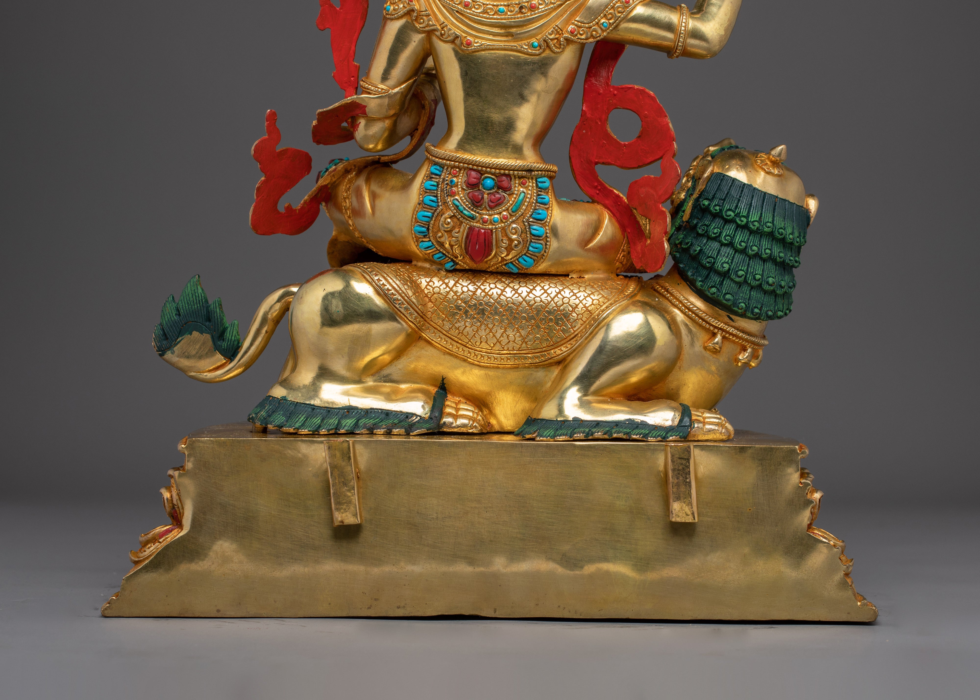 Manjushri Copper and Gemstone Statue | Ideal for Meditation, Spirituality