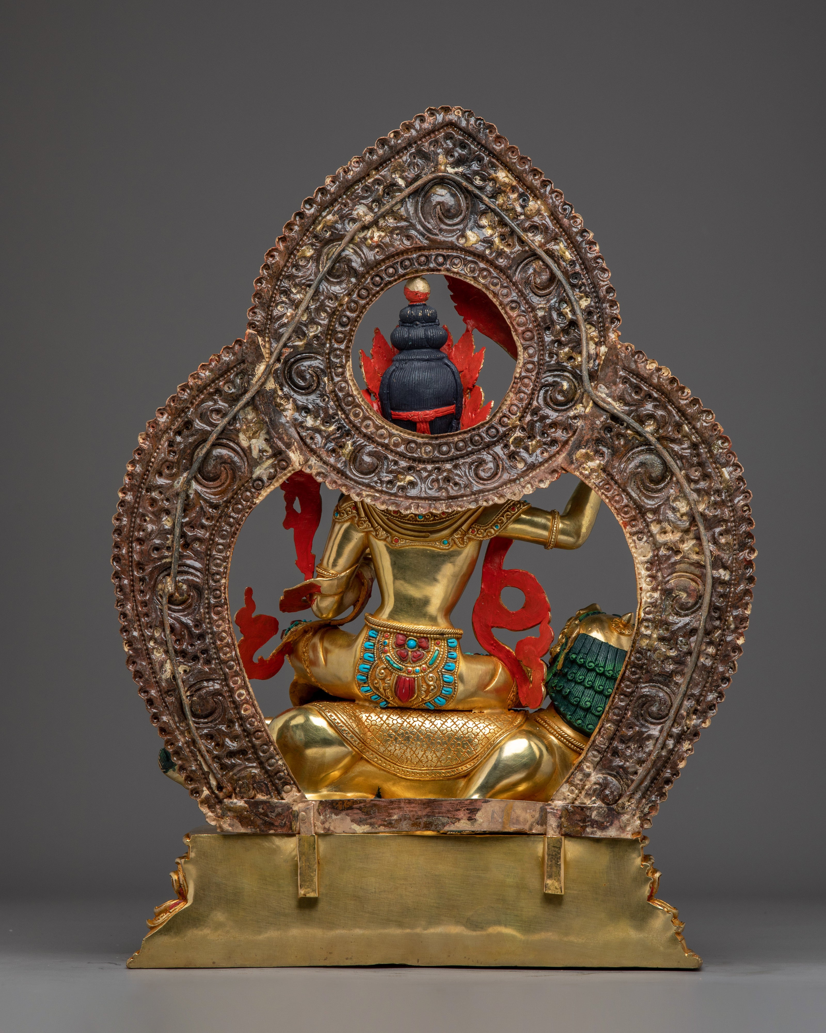 Manjushri Copper and Gemstone Statue | Ideal for Meditation, Spirituality