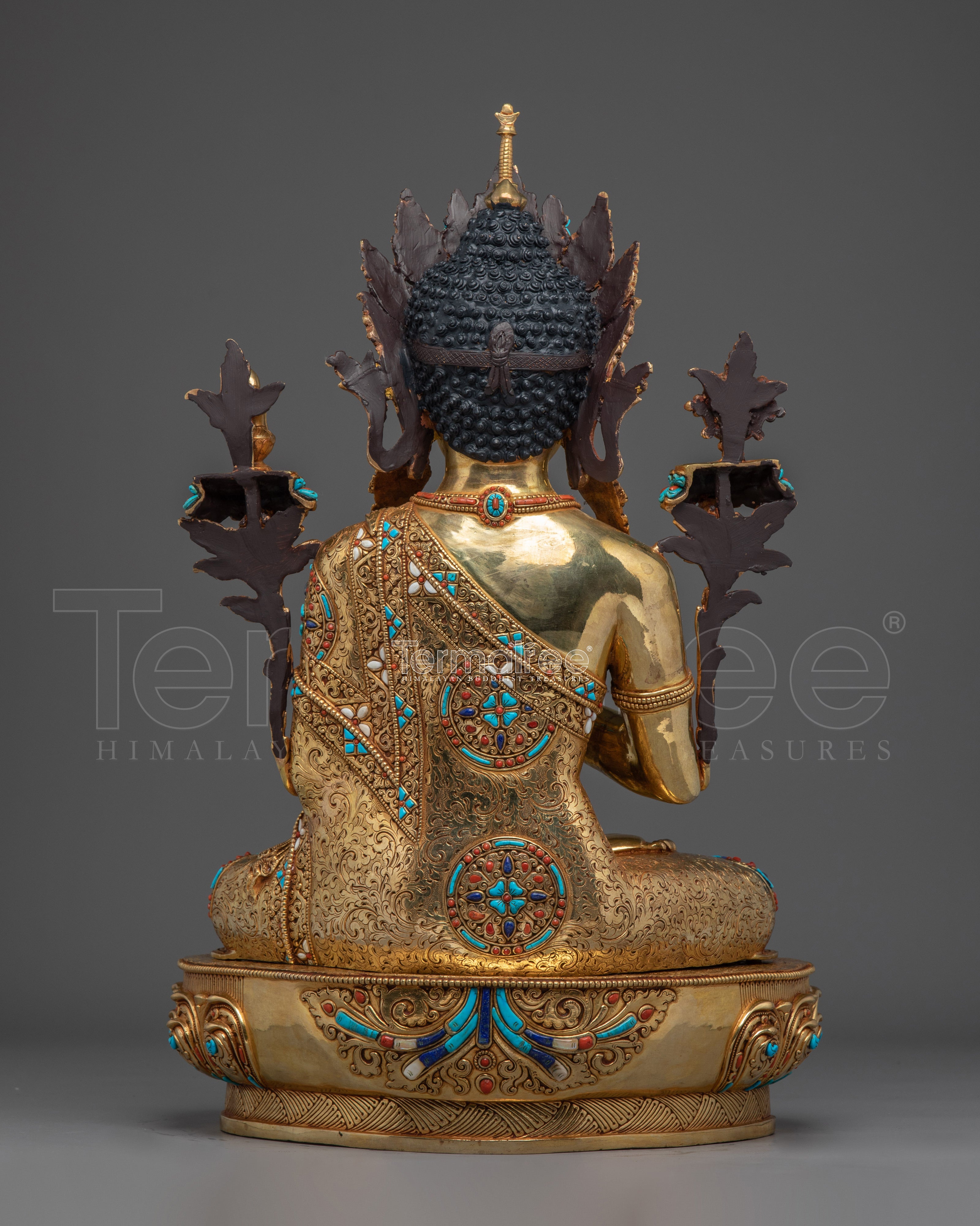24K Gold Gilded Maitreya Buddha Statue | Spiritual Meditation & Altar Decor