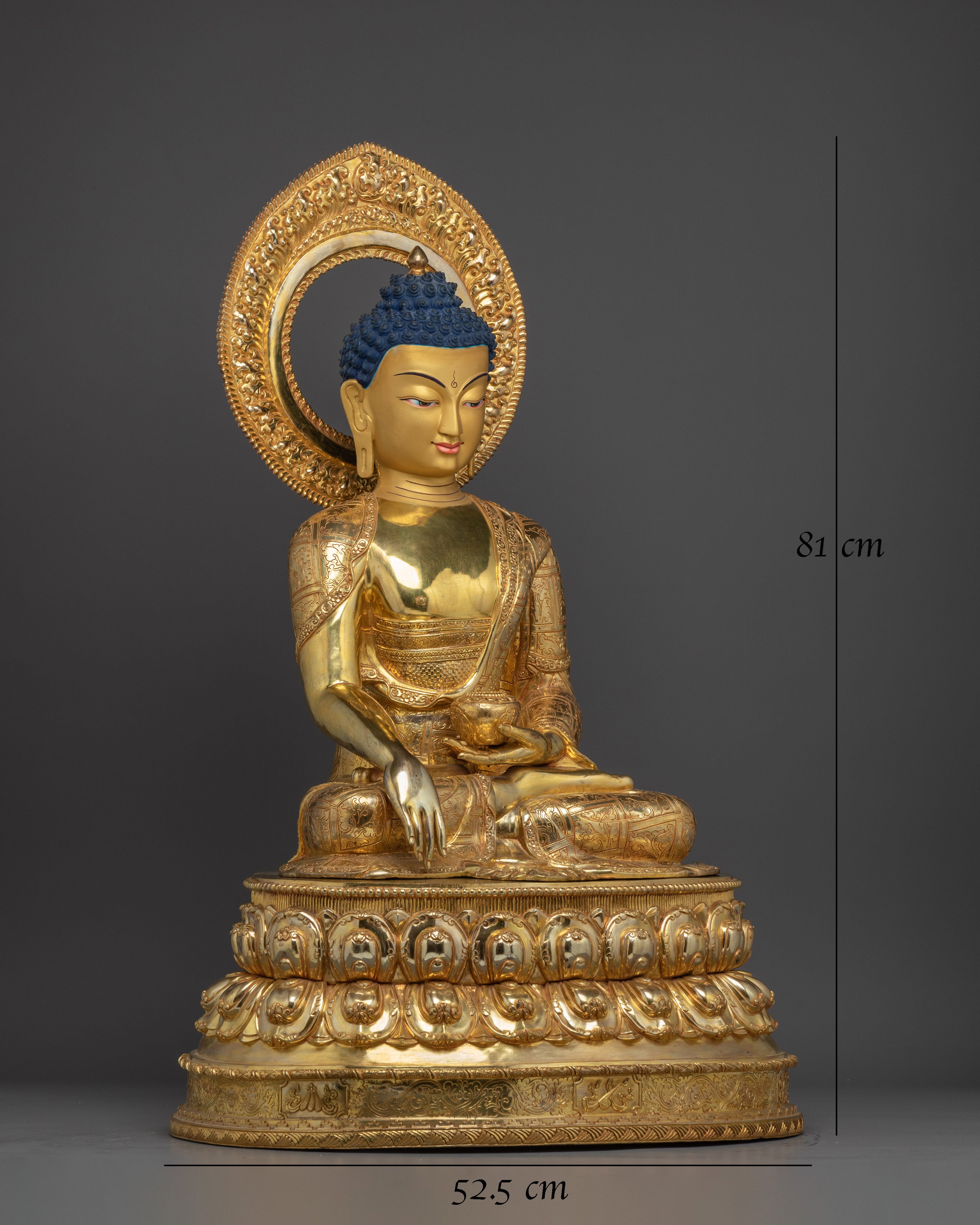 Radiant Shakyamuni Buddha with halo Statue for Spirituality 