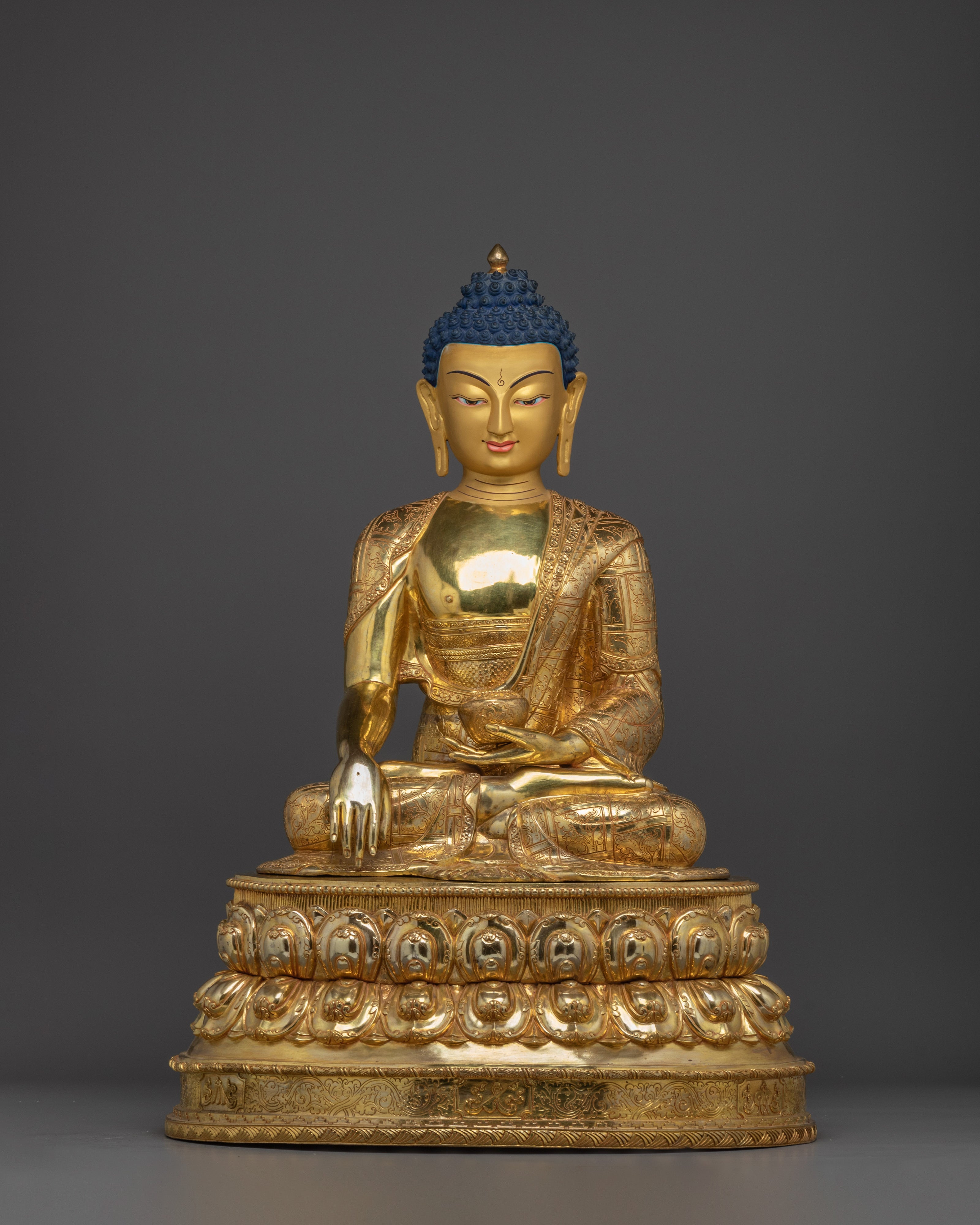 Radiant Shakyamuni Buddha with Halo Statue for Spirituality