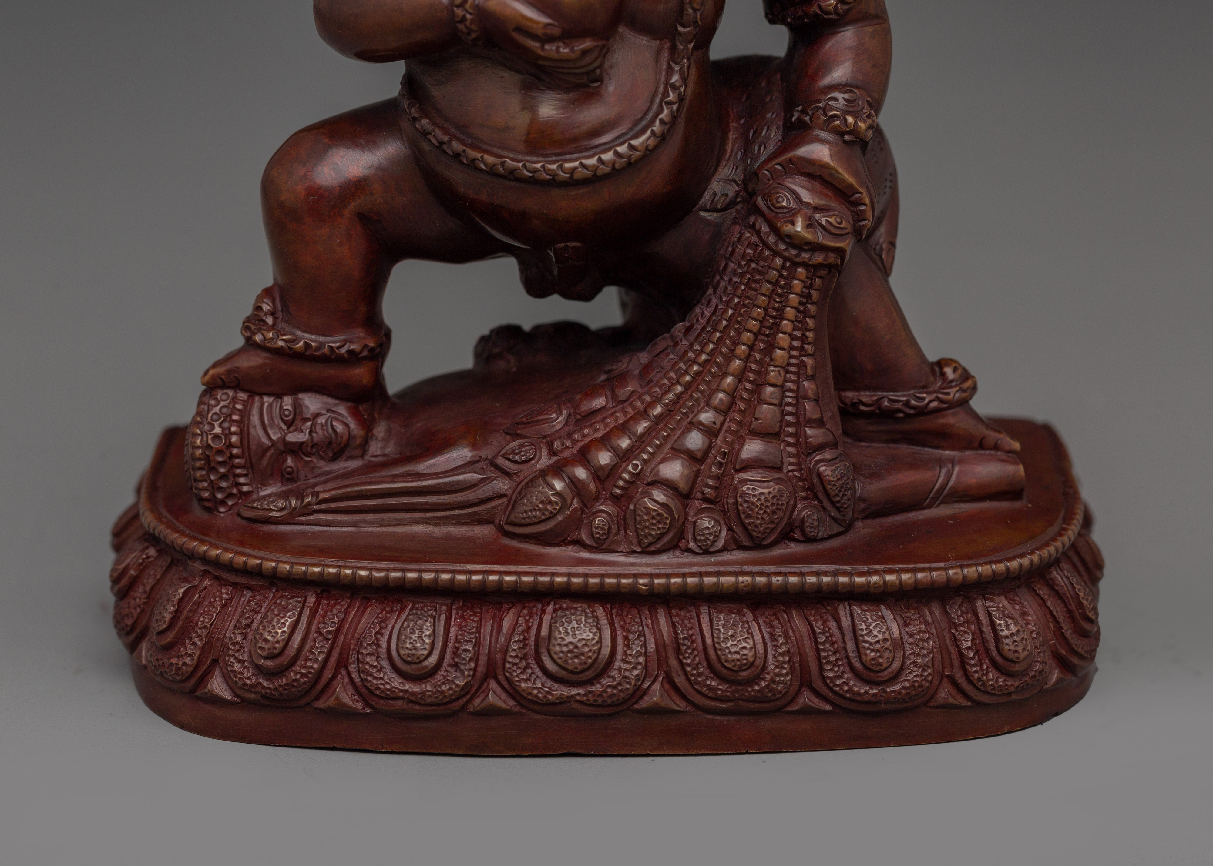 Oxidized Copper Black Dzambhala Statue | Tibetan Wealth Deity