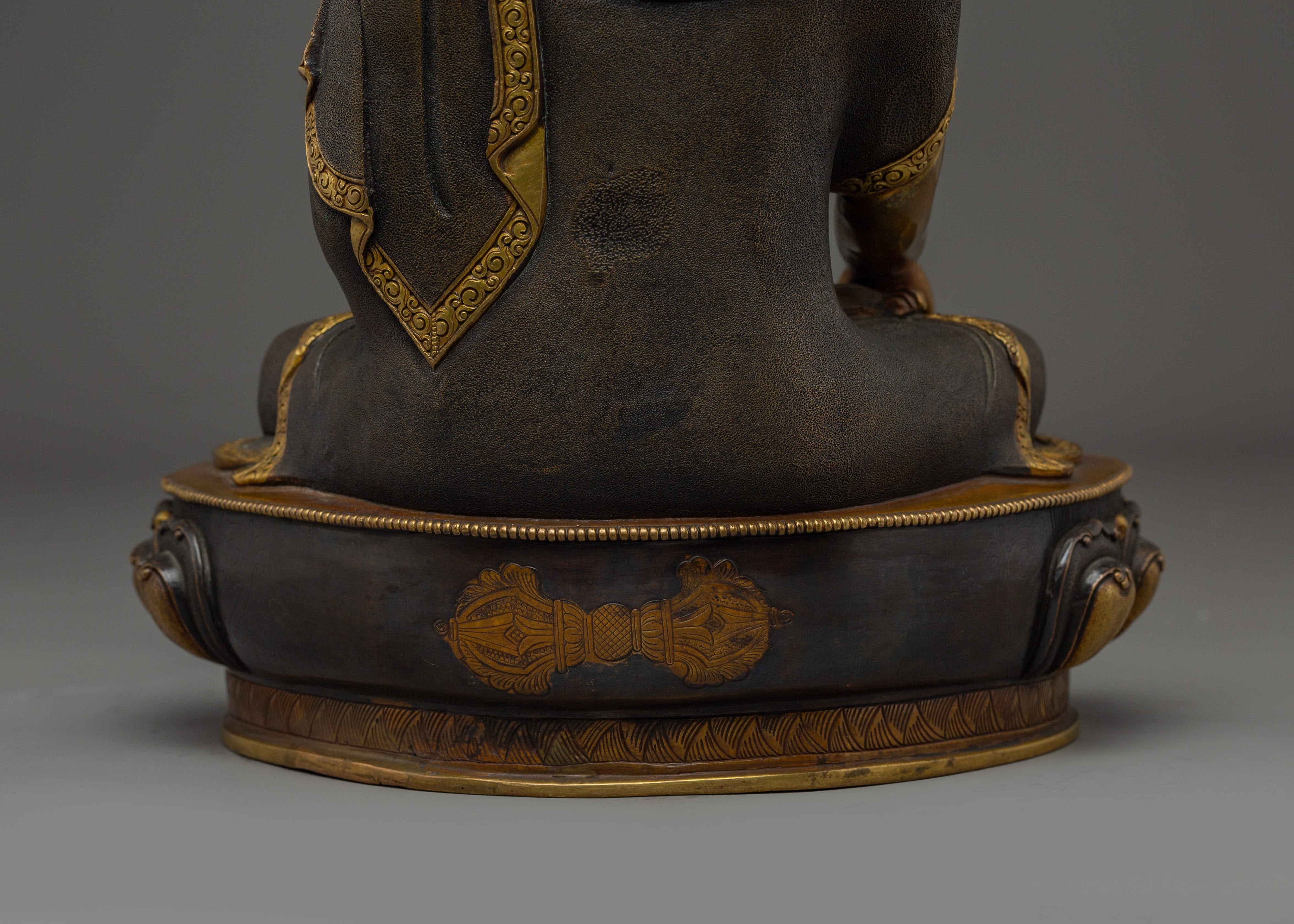 Peaceful 24K Gold Gilded Statue of Shakyamuni Buddha | Gautama Buddha Artwork