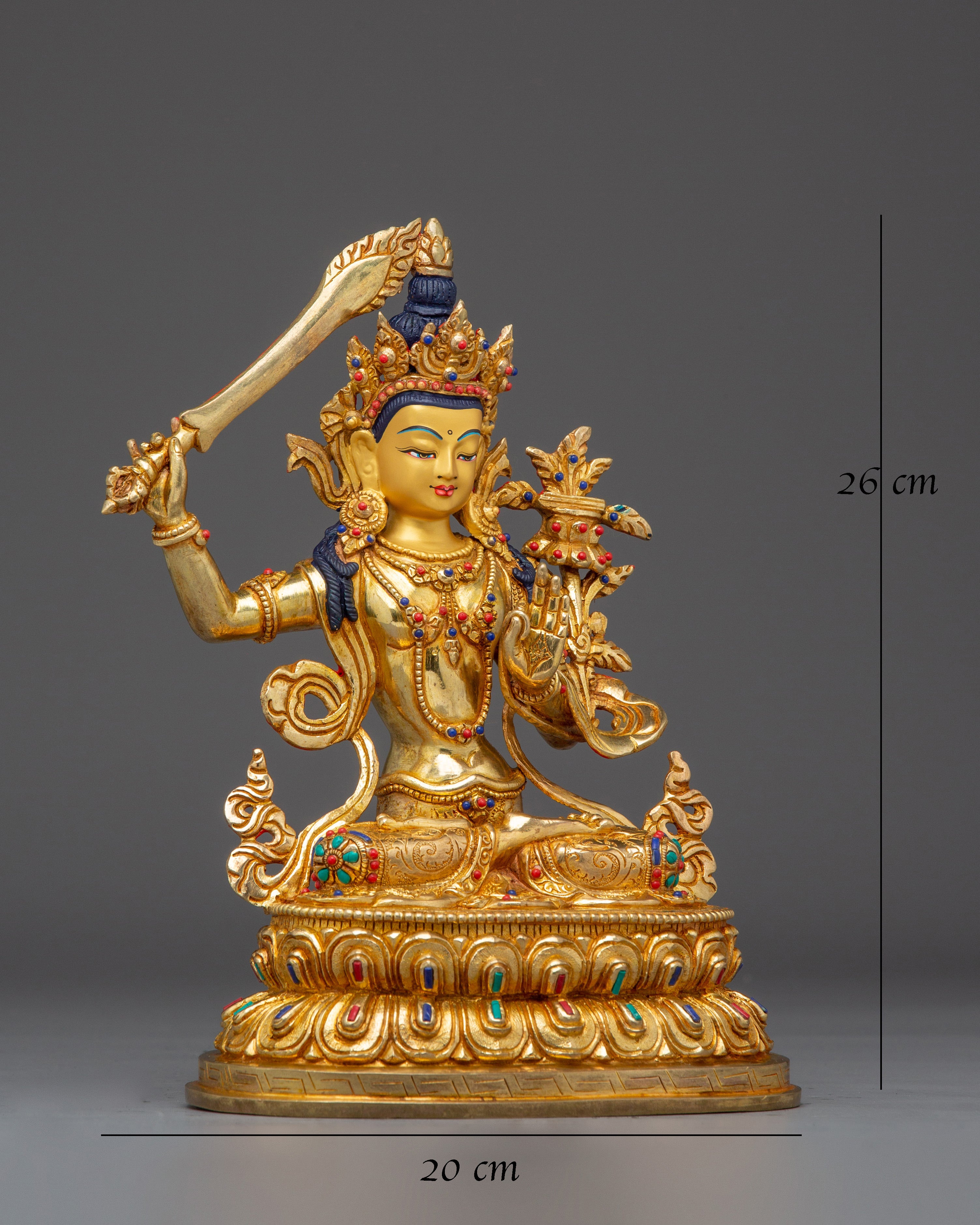 Manjushri Statue Seated in Double Petal Lotus Seat