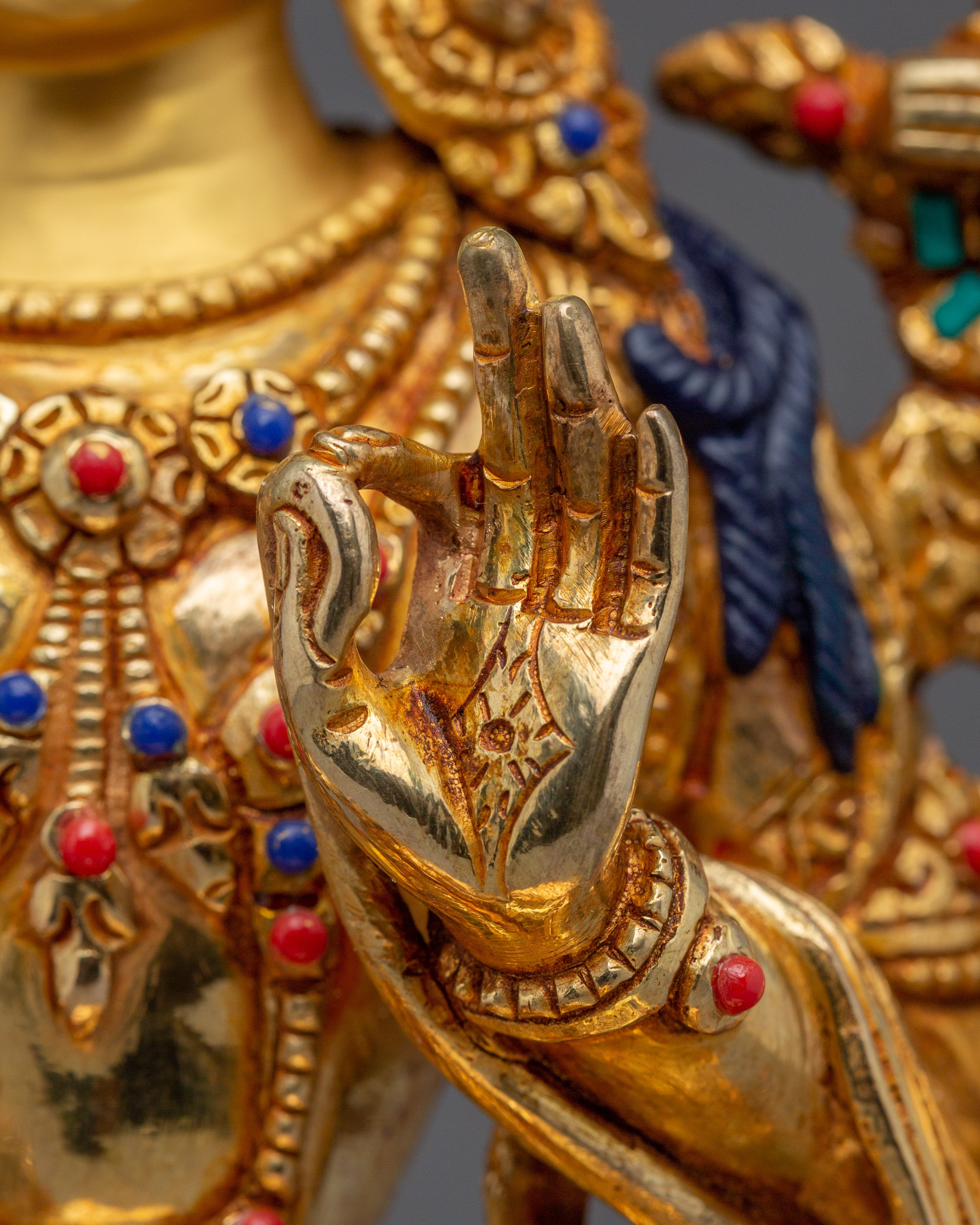 Statue of Manjushri Set | Five Copper Wisdom Deities for Buddhist Shrine