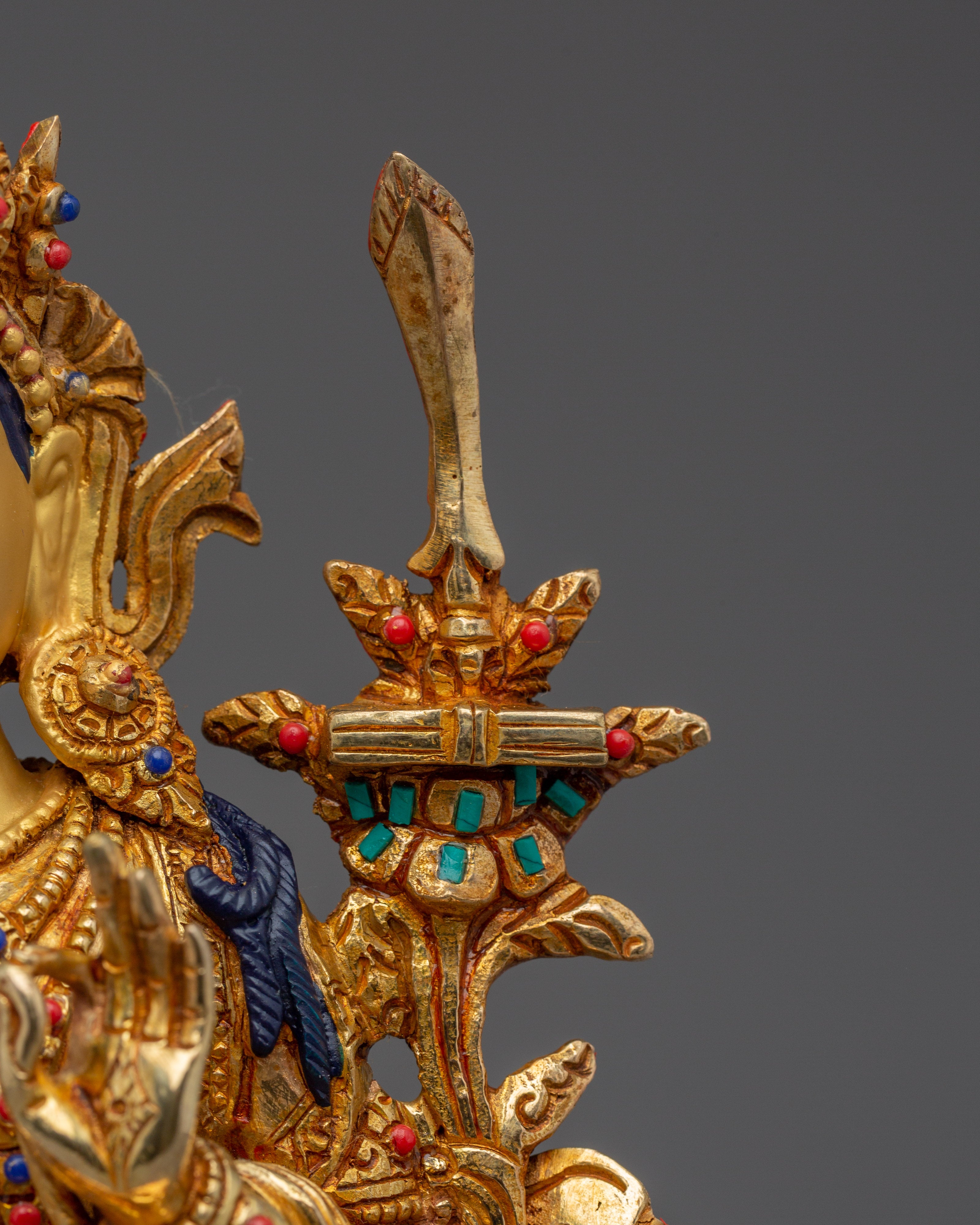 Statue of Manjushri Set | Five Copper Wisdom Deities for Buddhist Shrine