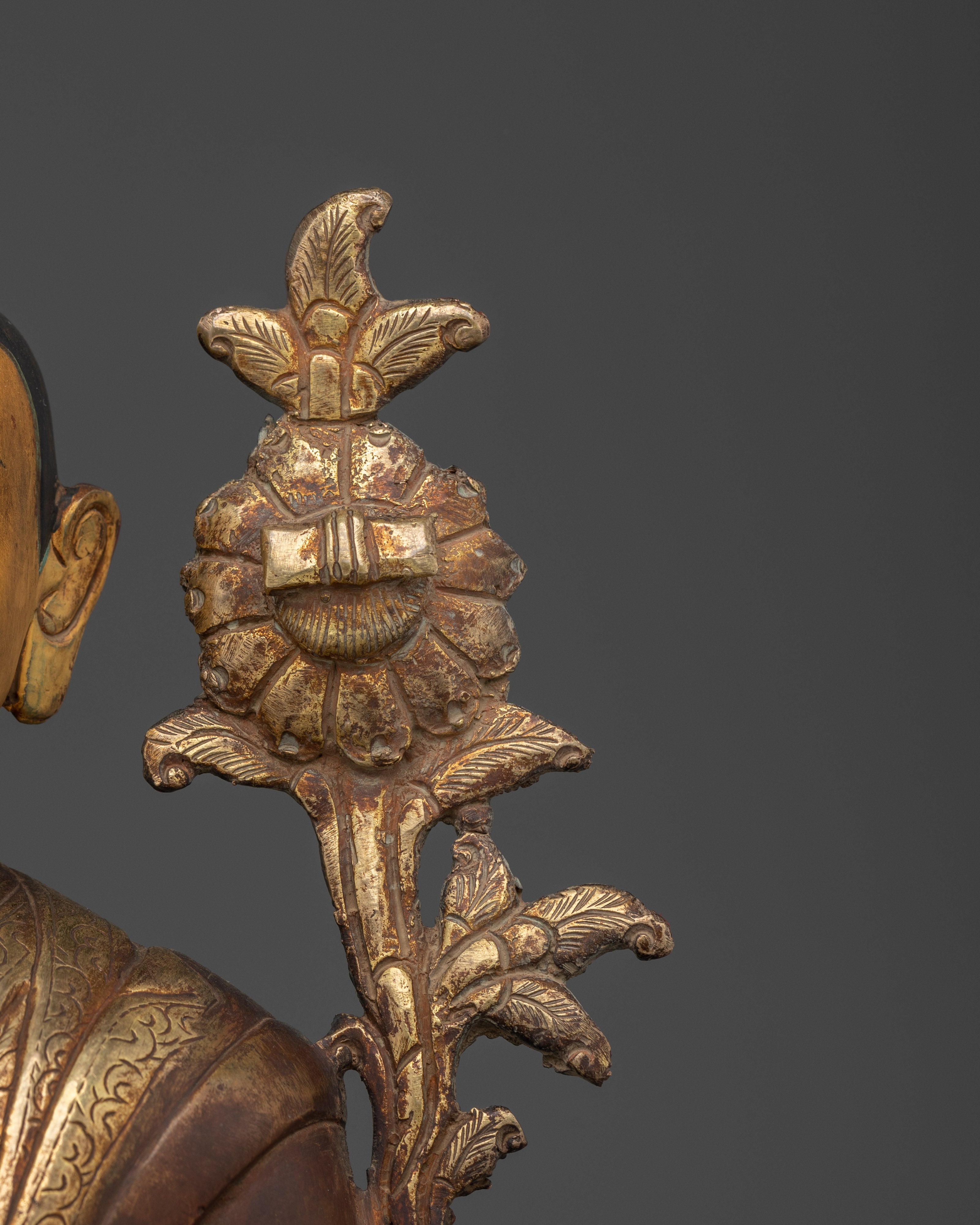24K Gold-Gilded Tsongkhapa Set for Shrine | Handcrafted Copper Buddhist Statue