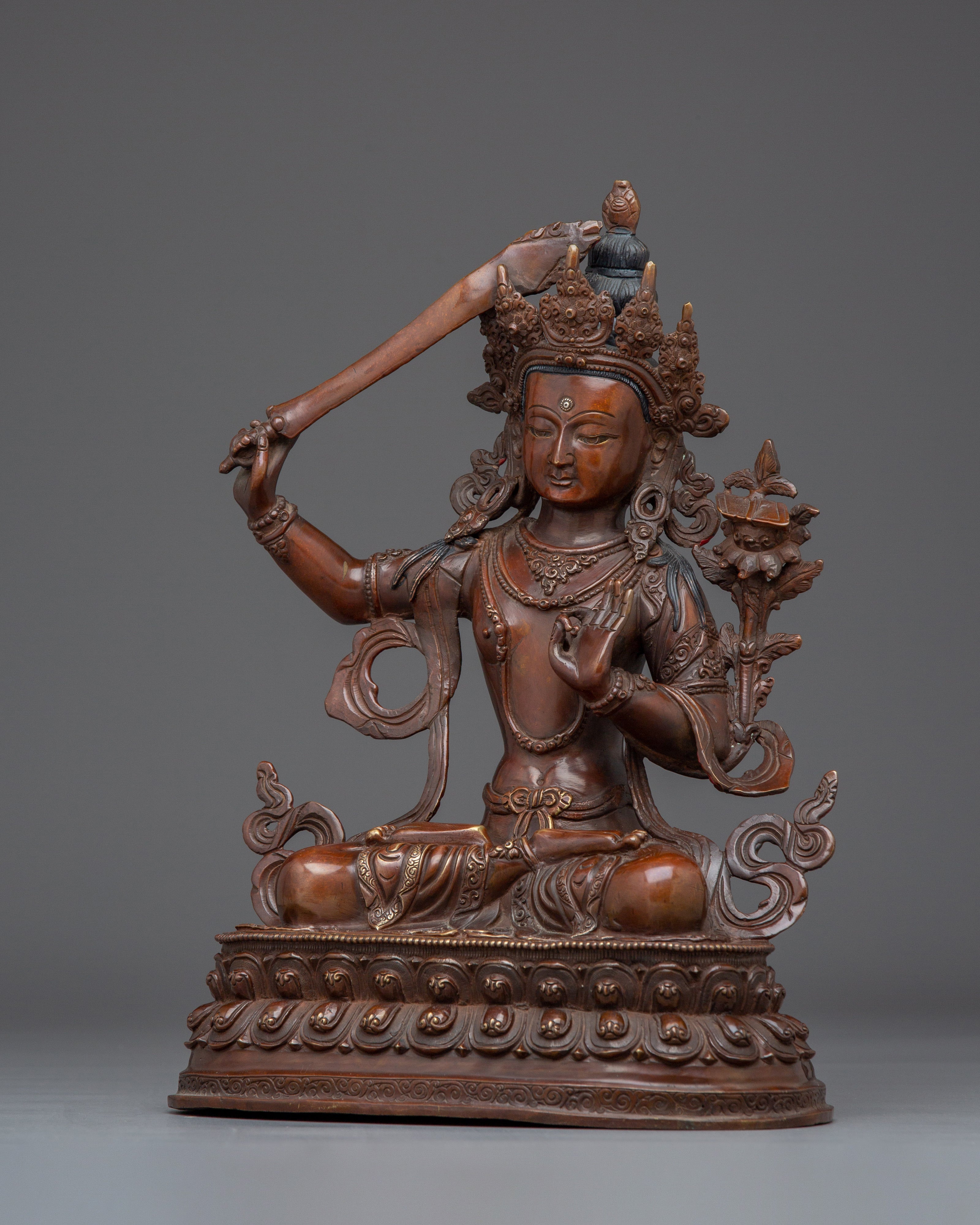 Manjushri Handmade Copper Statue | Bodhisattva of Wisdom