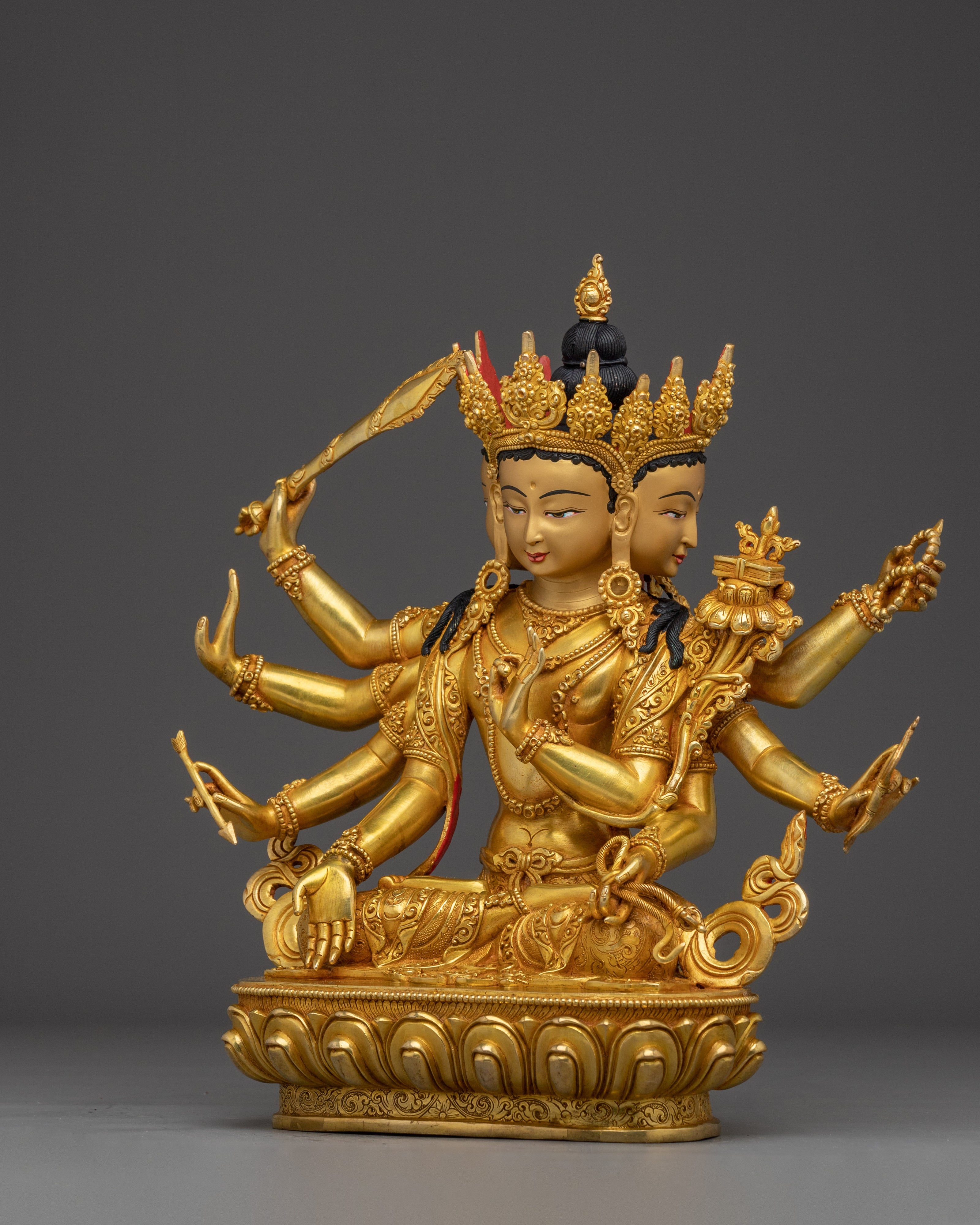 Golden Statue of Maha Manjushri | Bodhisattva of Wisdom