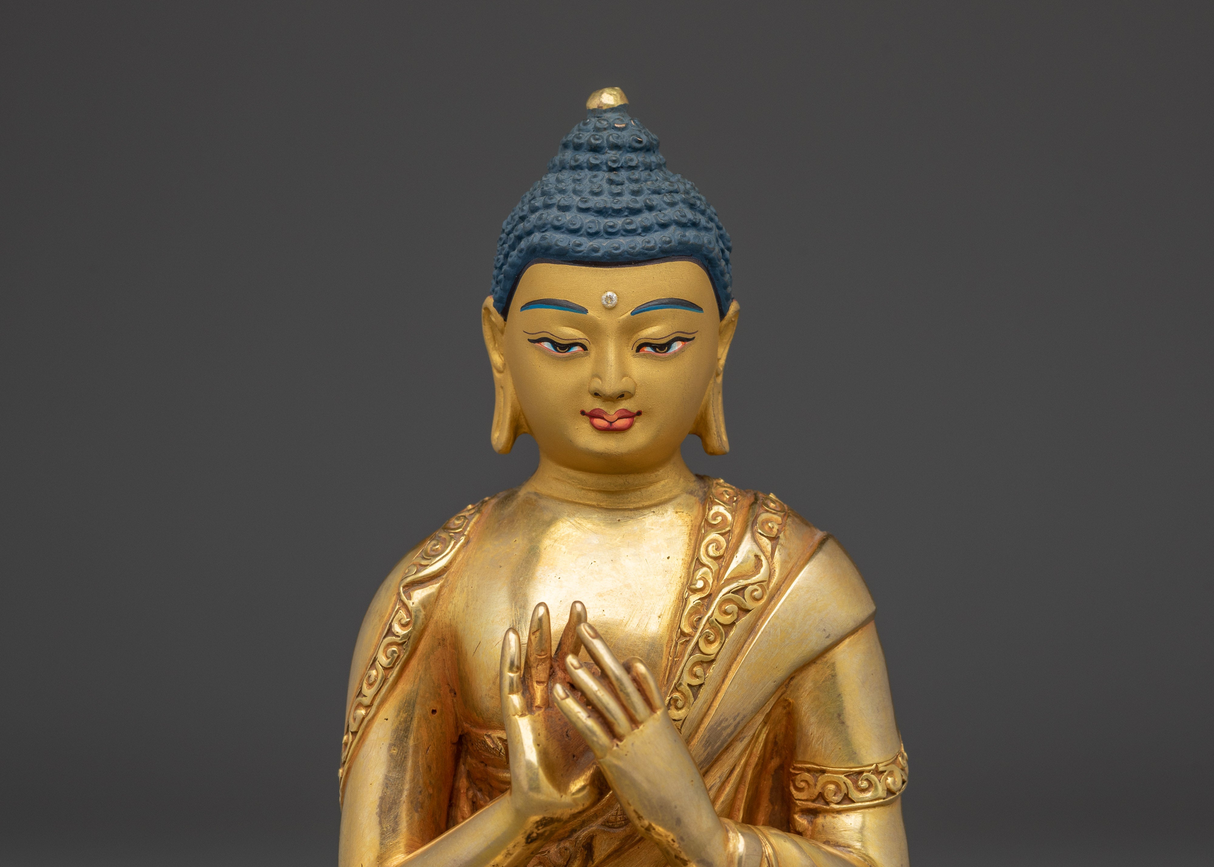 Handcrafted Gold Vairocana Buddha Statue | Sculpture of Wisdom and Enlightenment