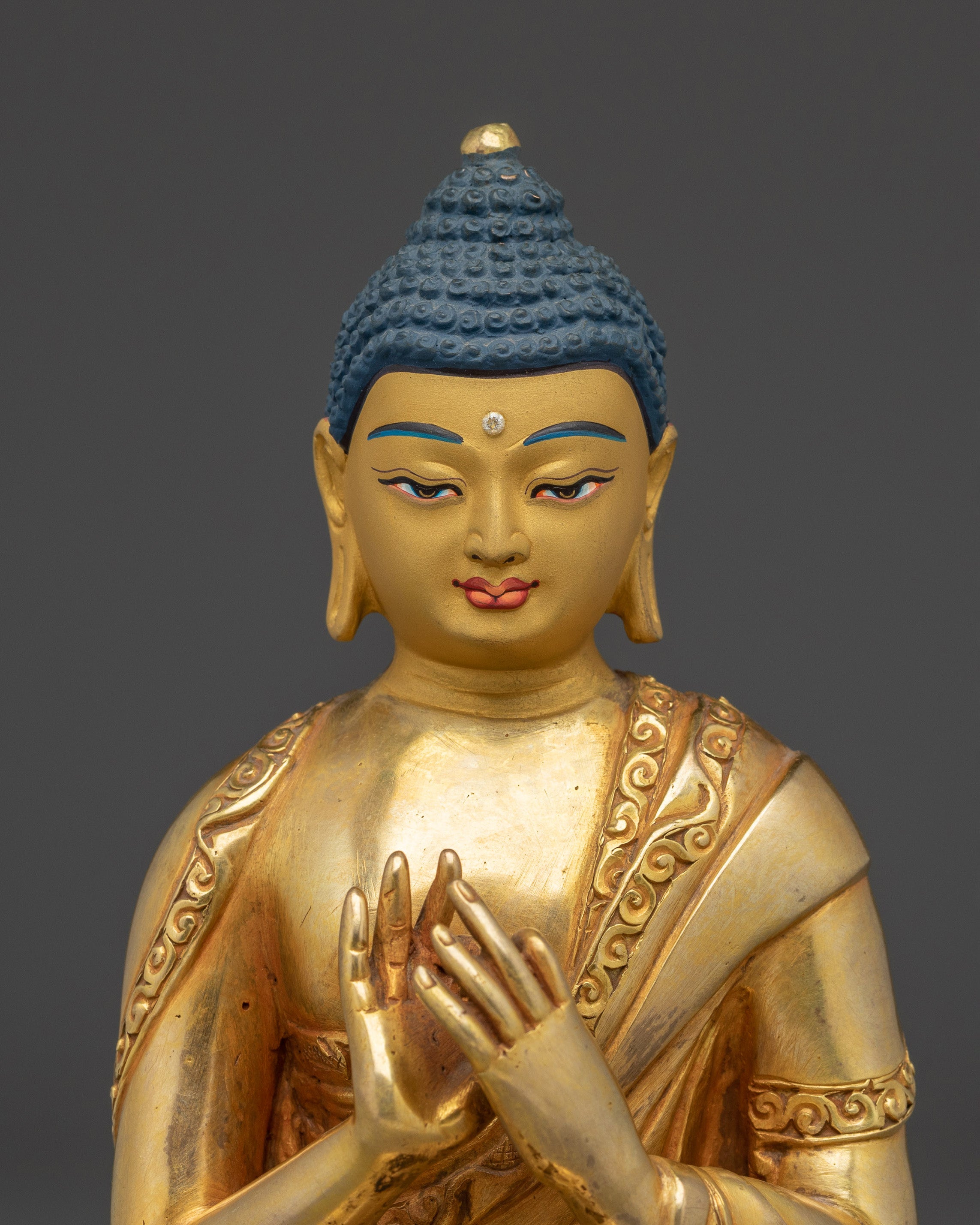 Handcrafted Gold Vairocana Buddha Statue | Sculpture of Wisdom and Enlightenment
