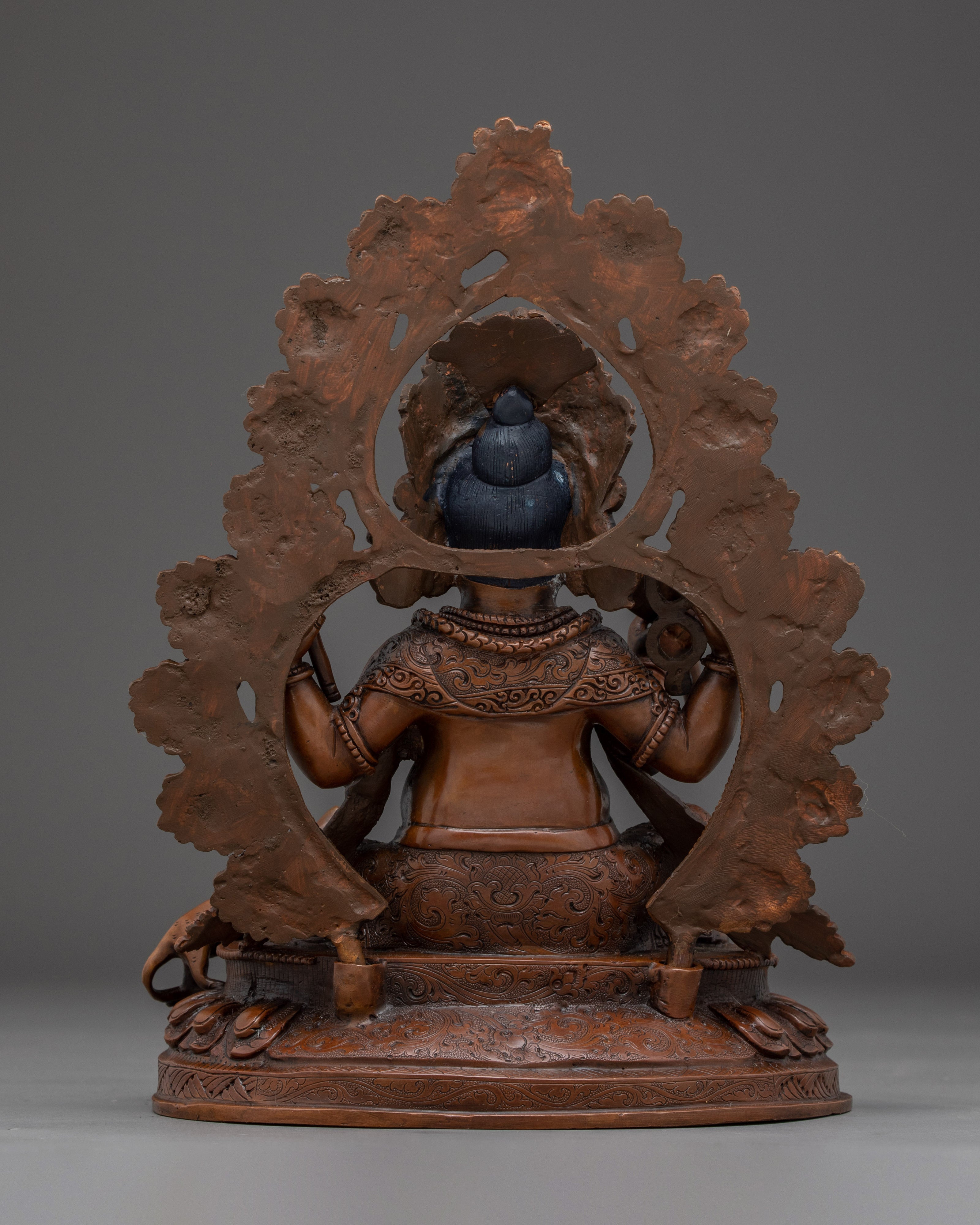 Oxidized Copper Ganesh Statue | God of Wisdom for Altar or Shrine
