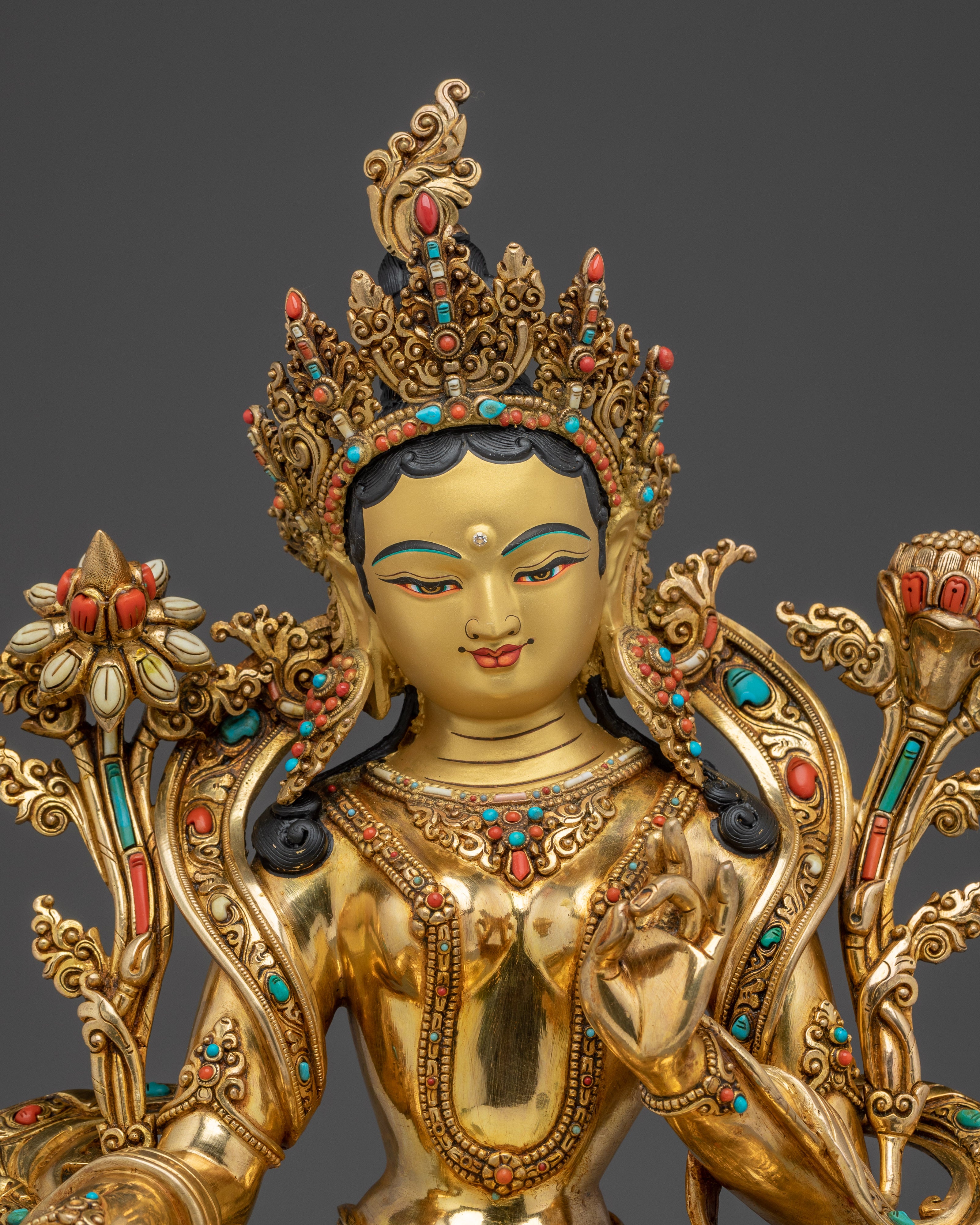 Majestic Statue of Bodhisattva Green Tara | Mother of Liberation