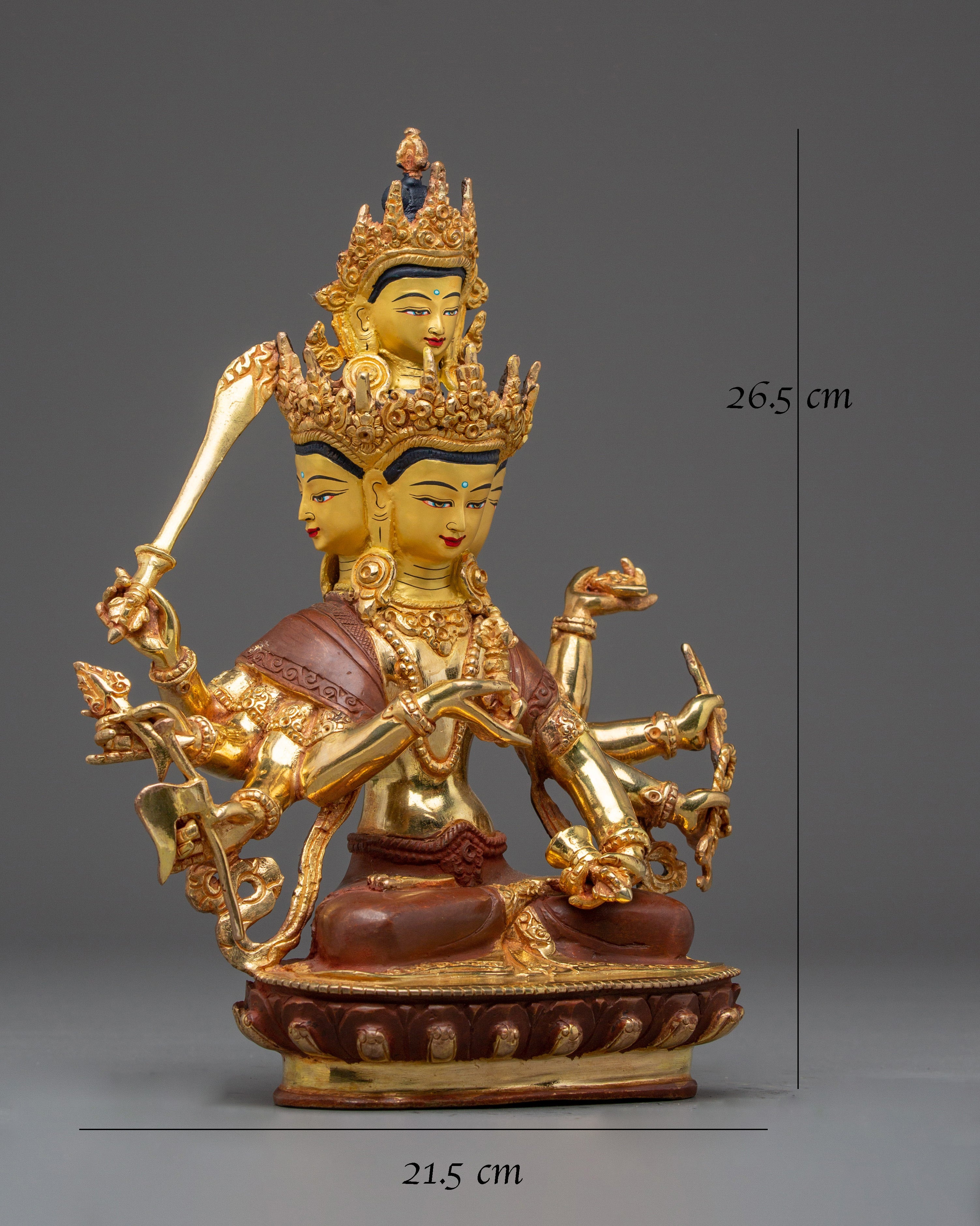 Maha Vajrasattva Gold Gilded Copper Statue 