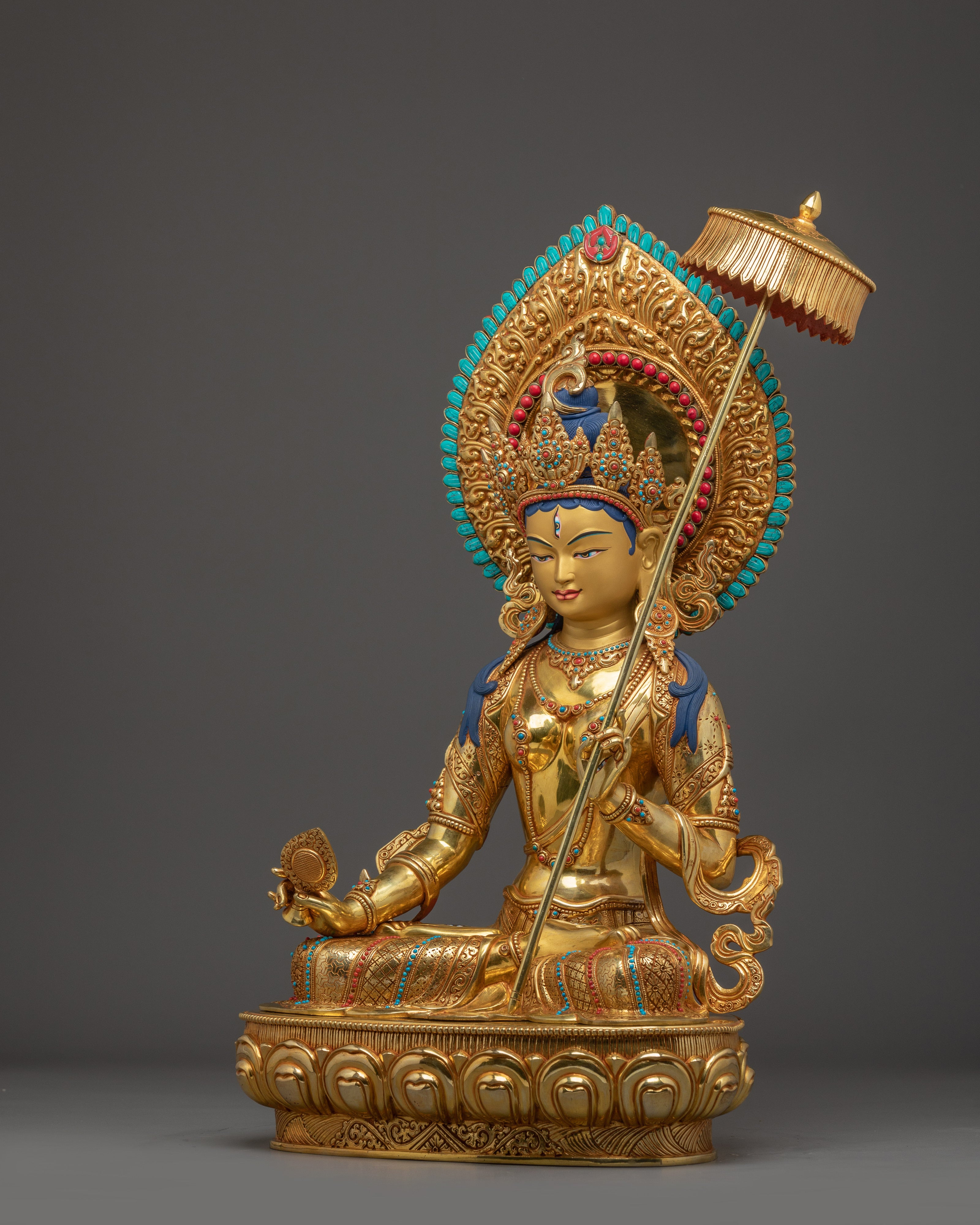 Handmade Sitatapatra Sculpture | White Umbrella Deity