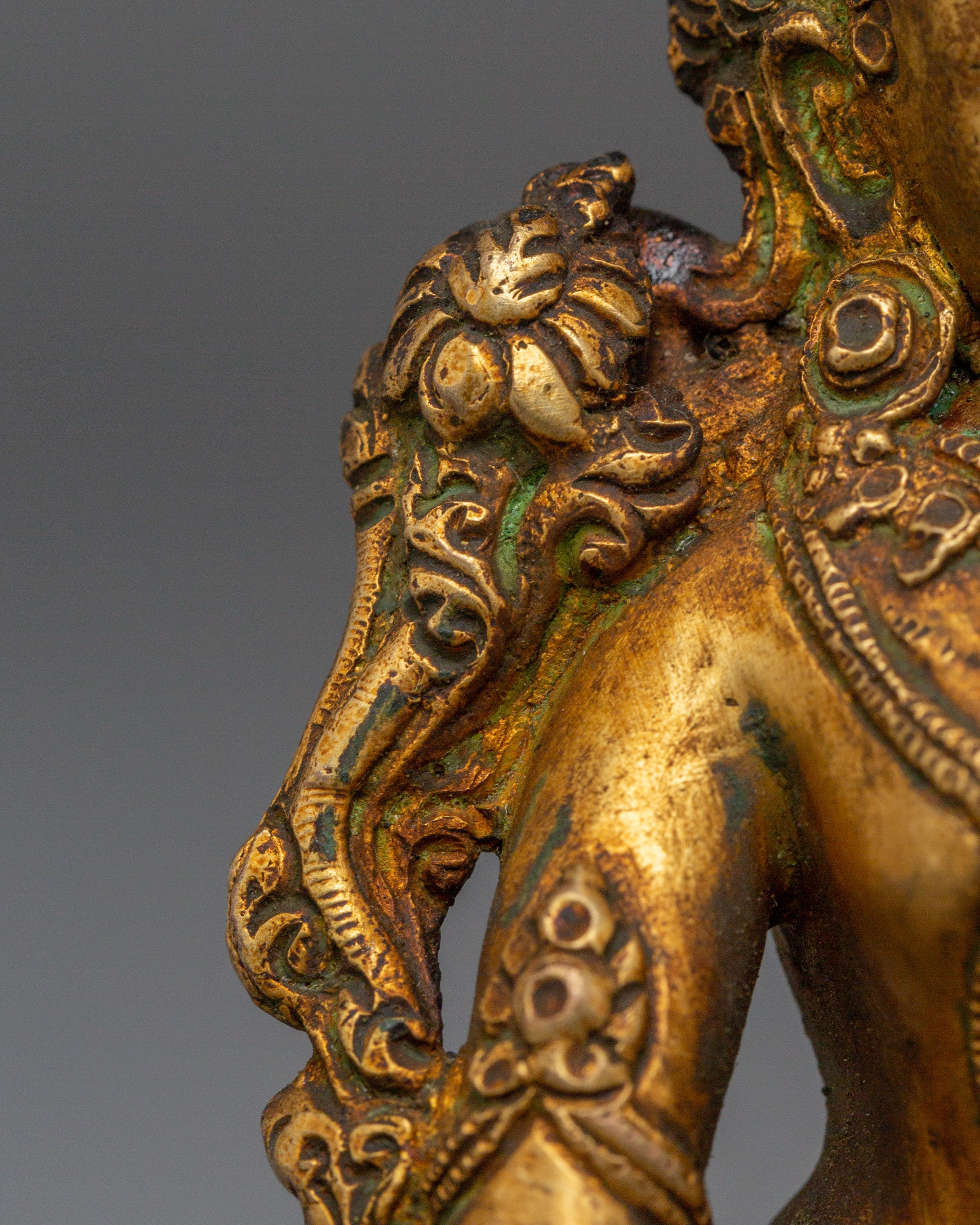 Antique Sacred Feminine Art of Green Tara | The Compassionate Protector