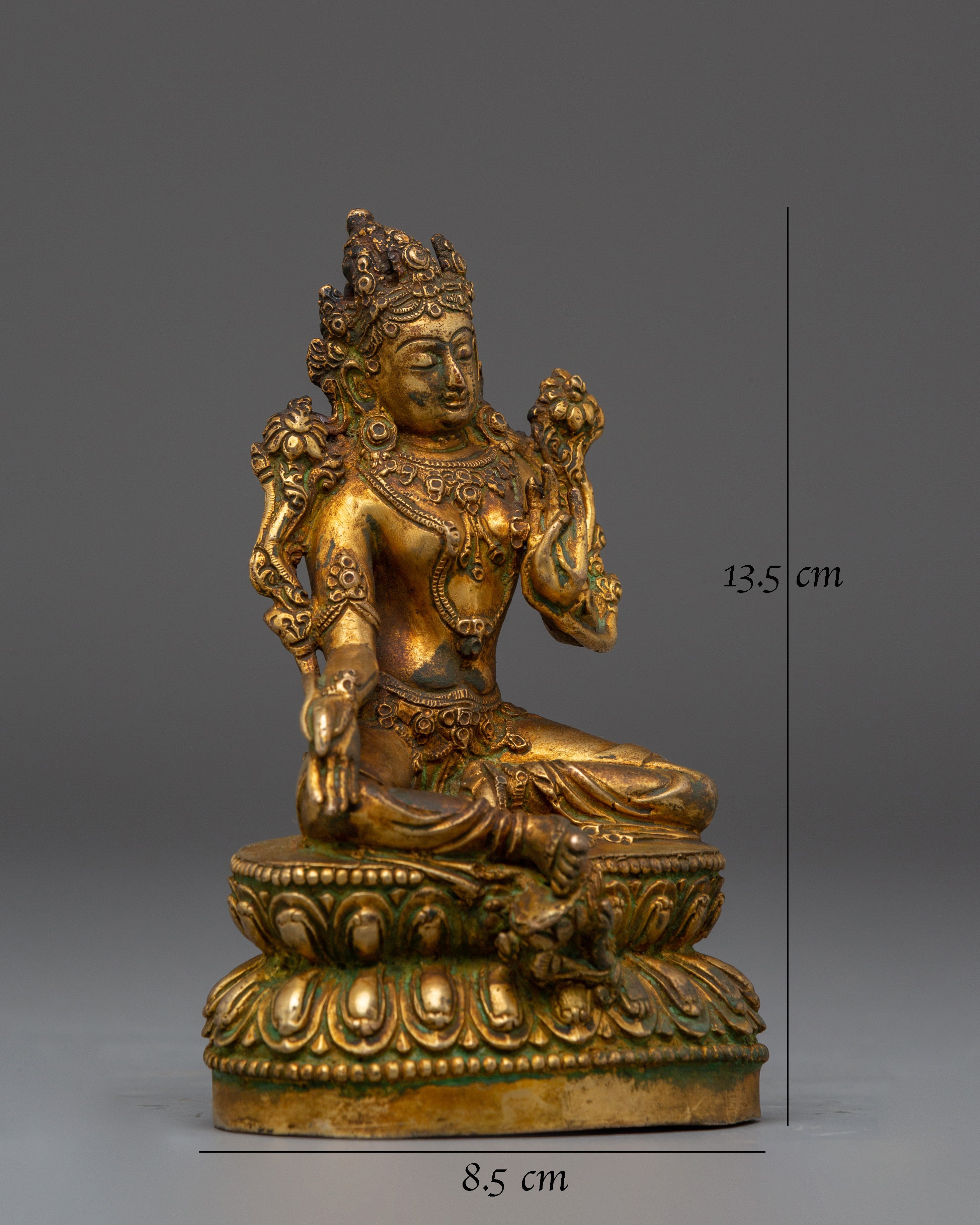 Antique Sacred Feminine Art of Green Tara