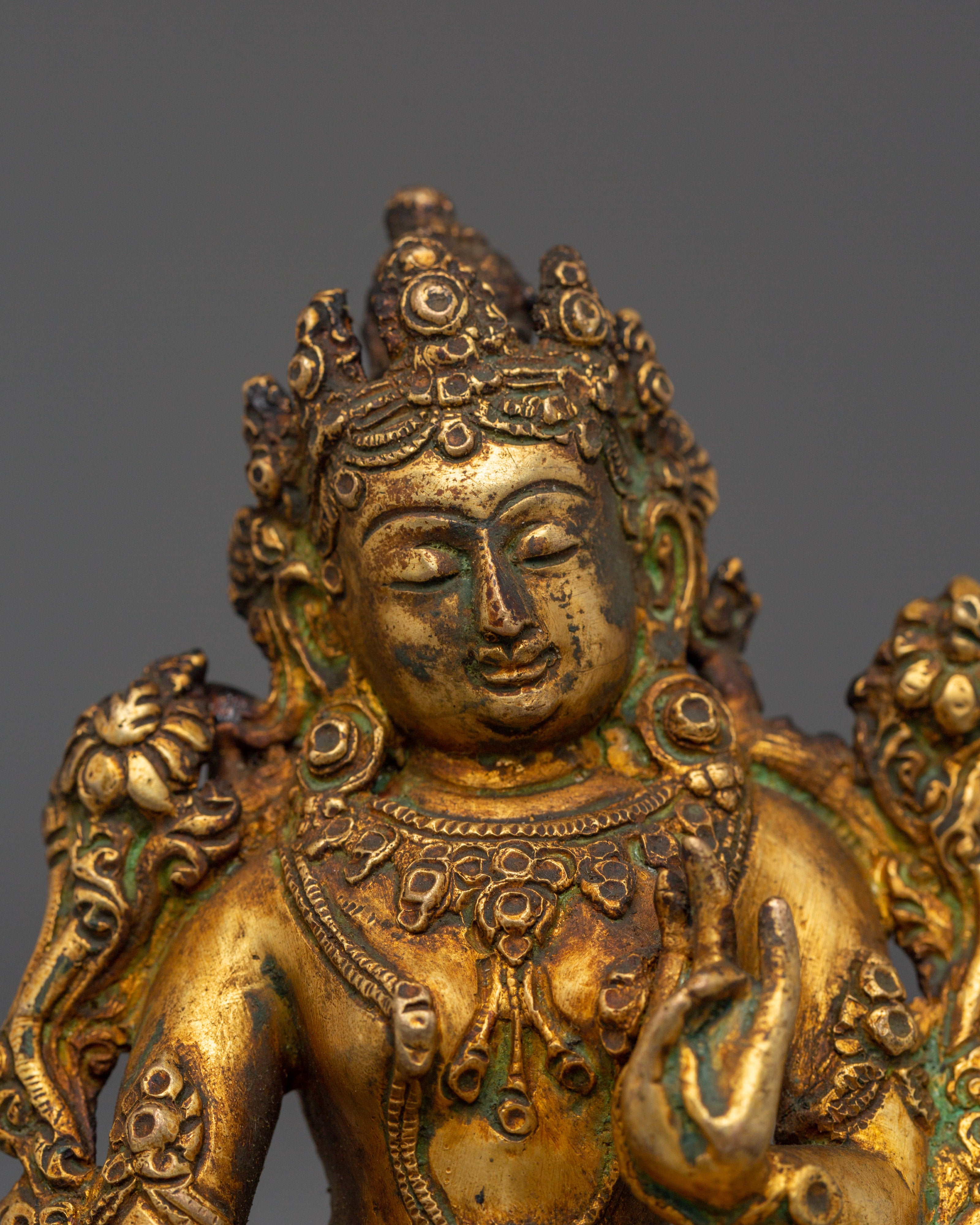 Antique Sacred Feminine Art of Green Tara | The Compassionate Protector