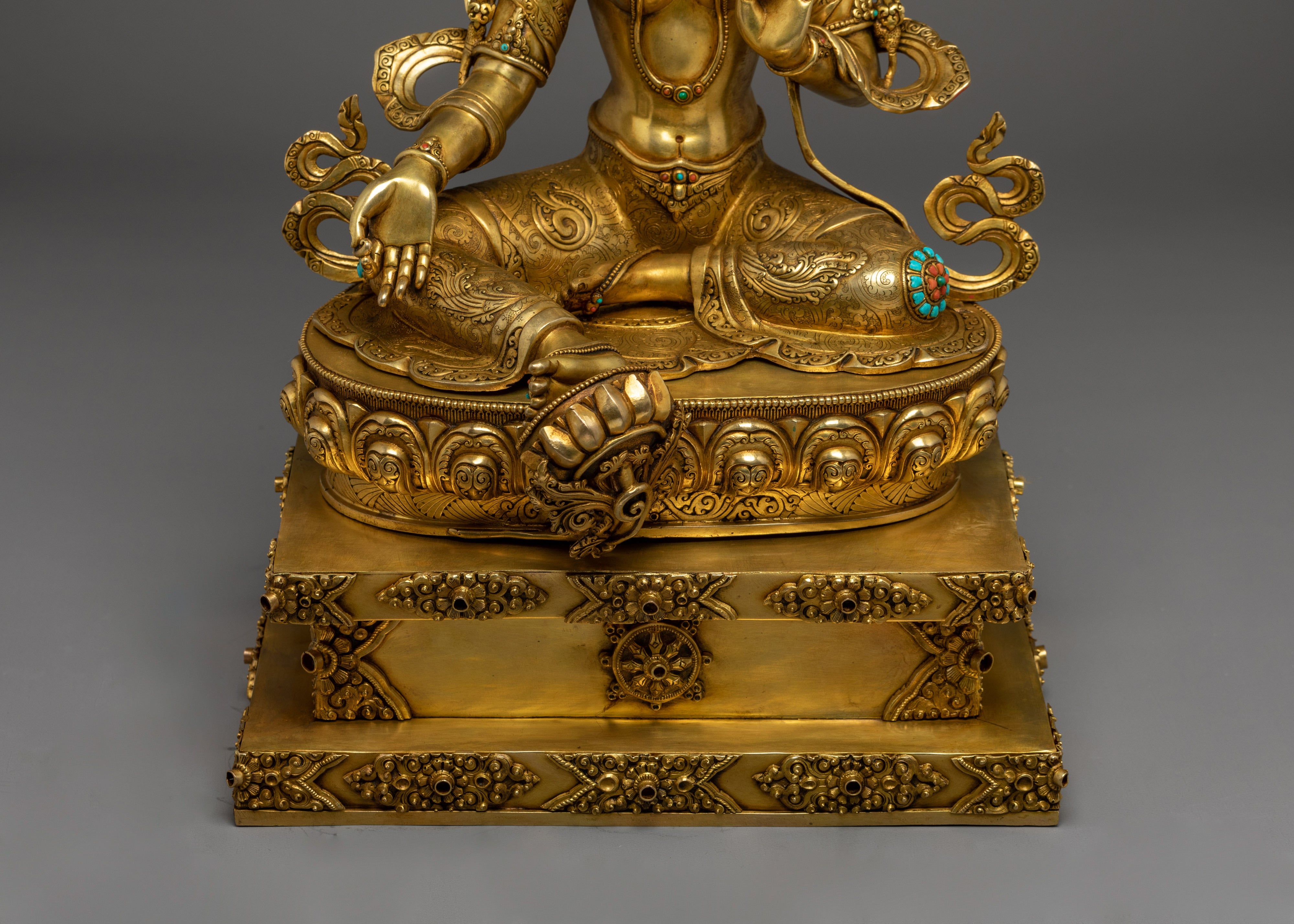Statue of Green Tara on Throne | Mother of Liberation