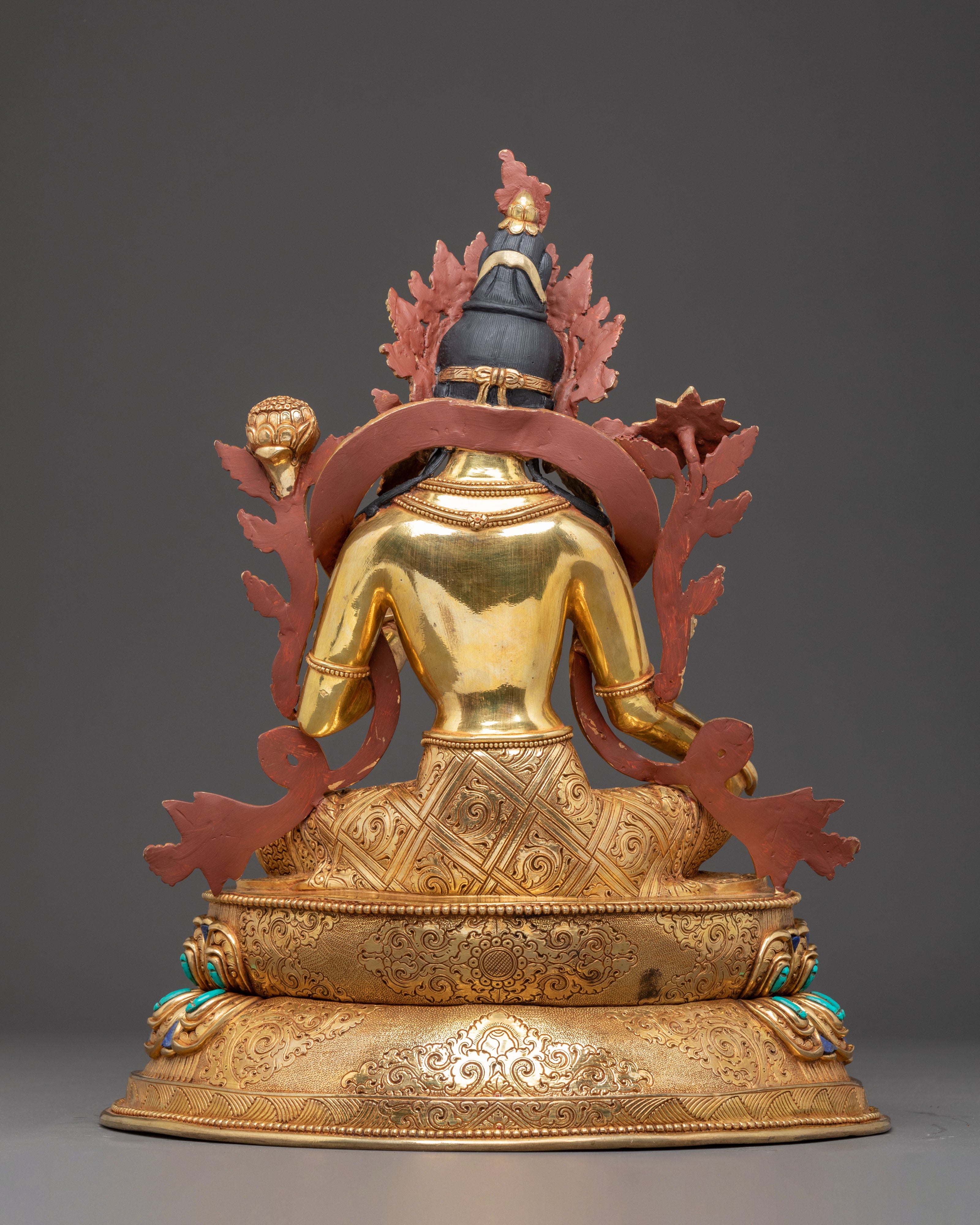 Handmade Golden Statue of Green Tara | Female Buddha of Compassion