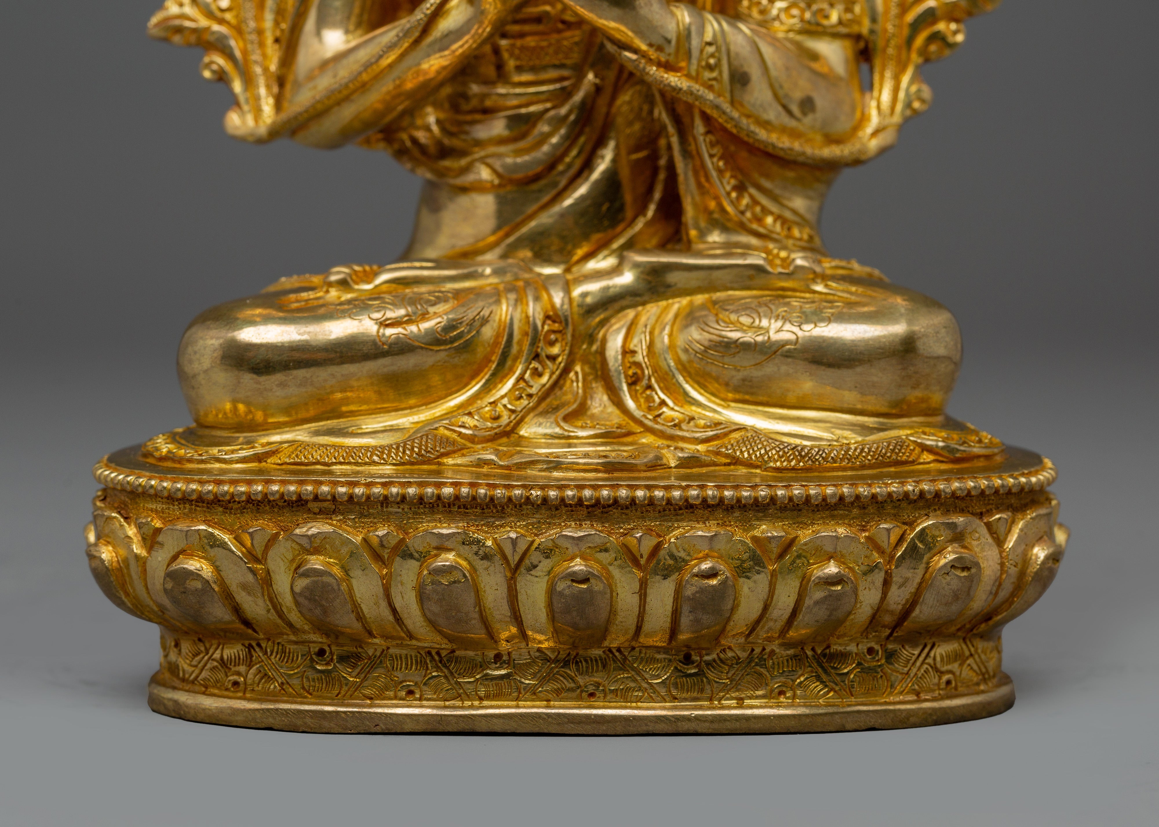 Tsongkhapa, Je Gyaltsab, and Je Khedrup Statues Set | Spiritual Enlightenment and Meditation