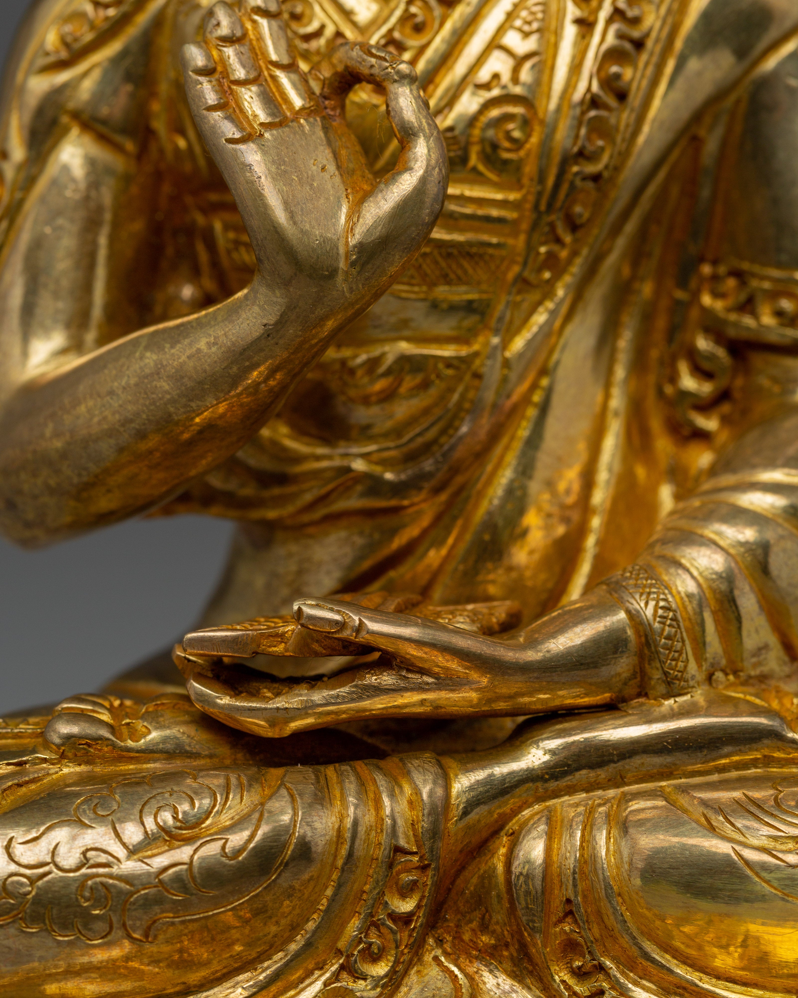 Tsongkhapa, Je Gyaltsab, and Je Khedrup Statues Set | Spiritual Enlightenment and Meditation