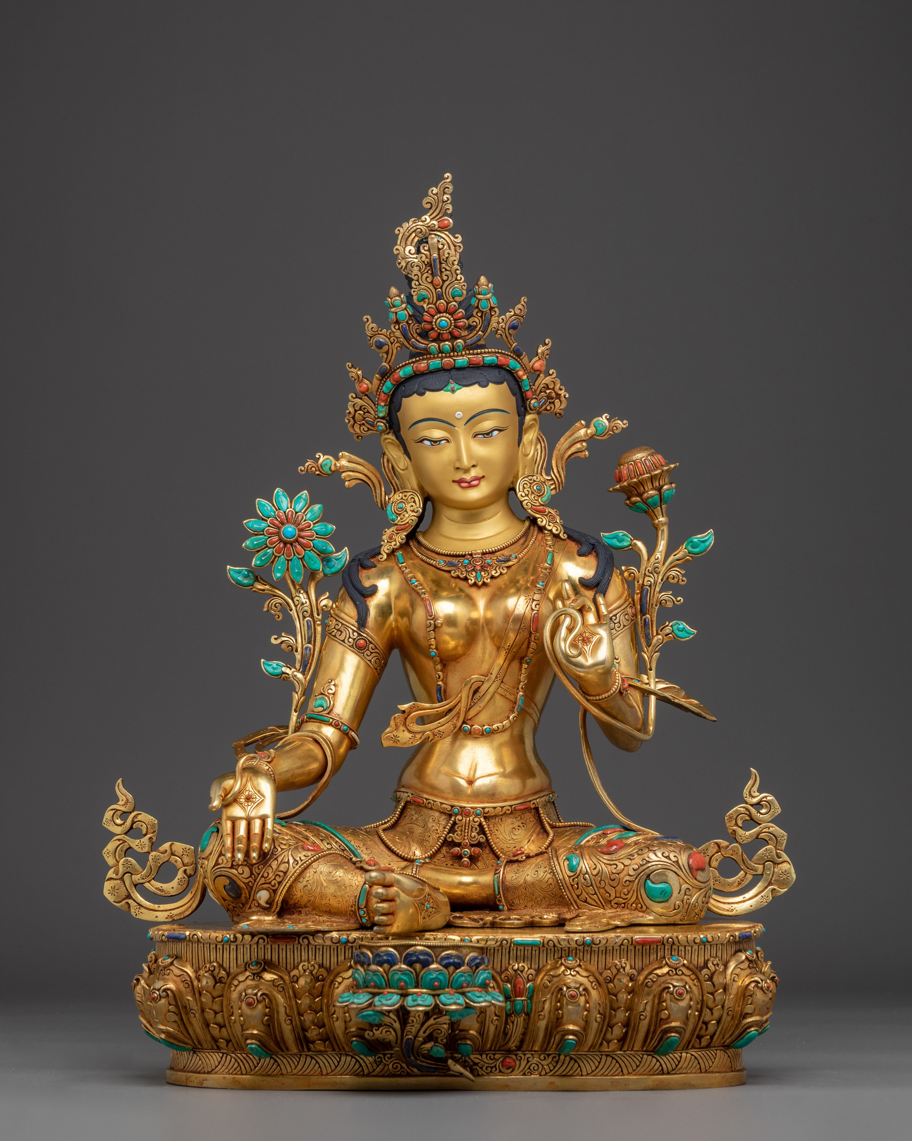 Female Buddha Art of Green Tara