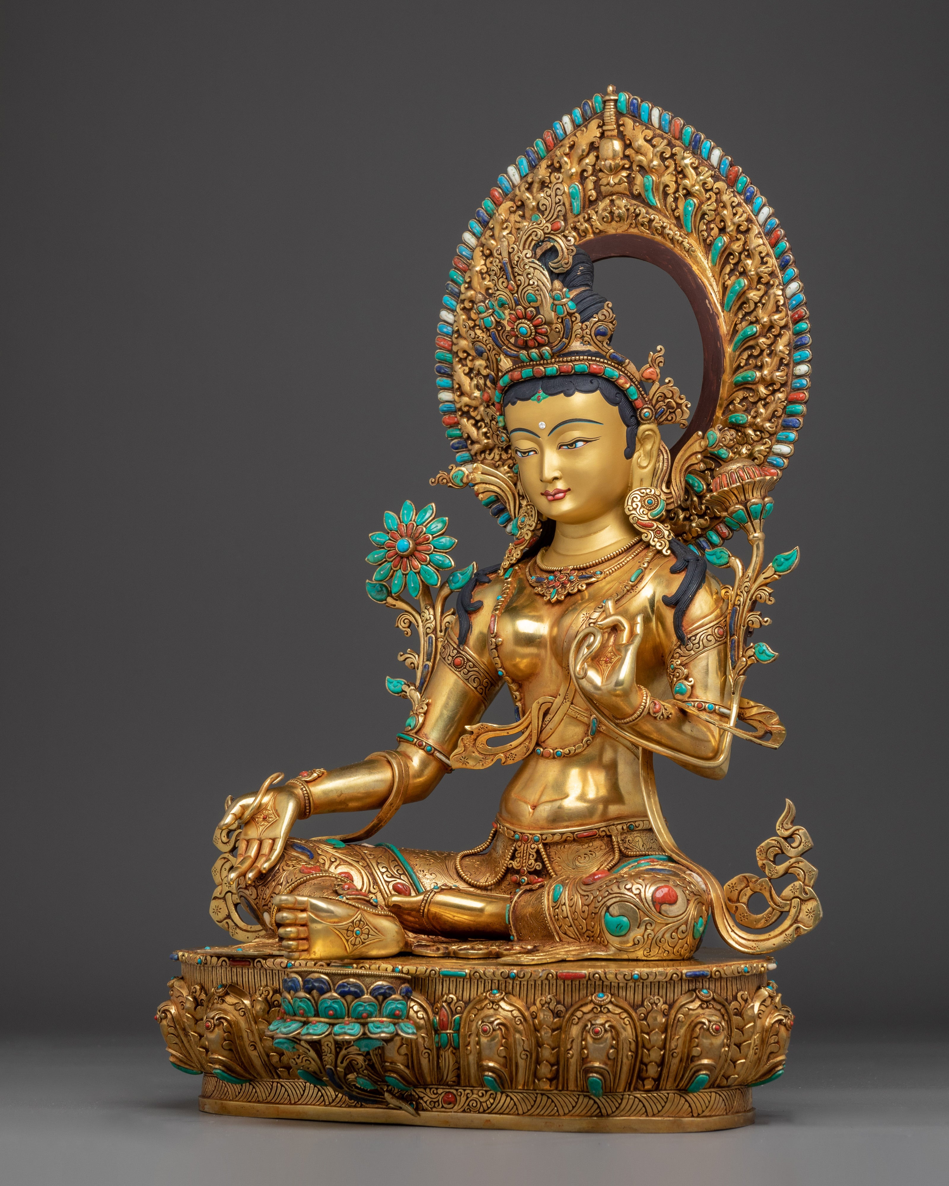 Female Buddha Art of Green Tara | Peaceful Tara