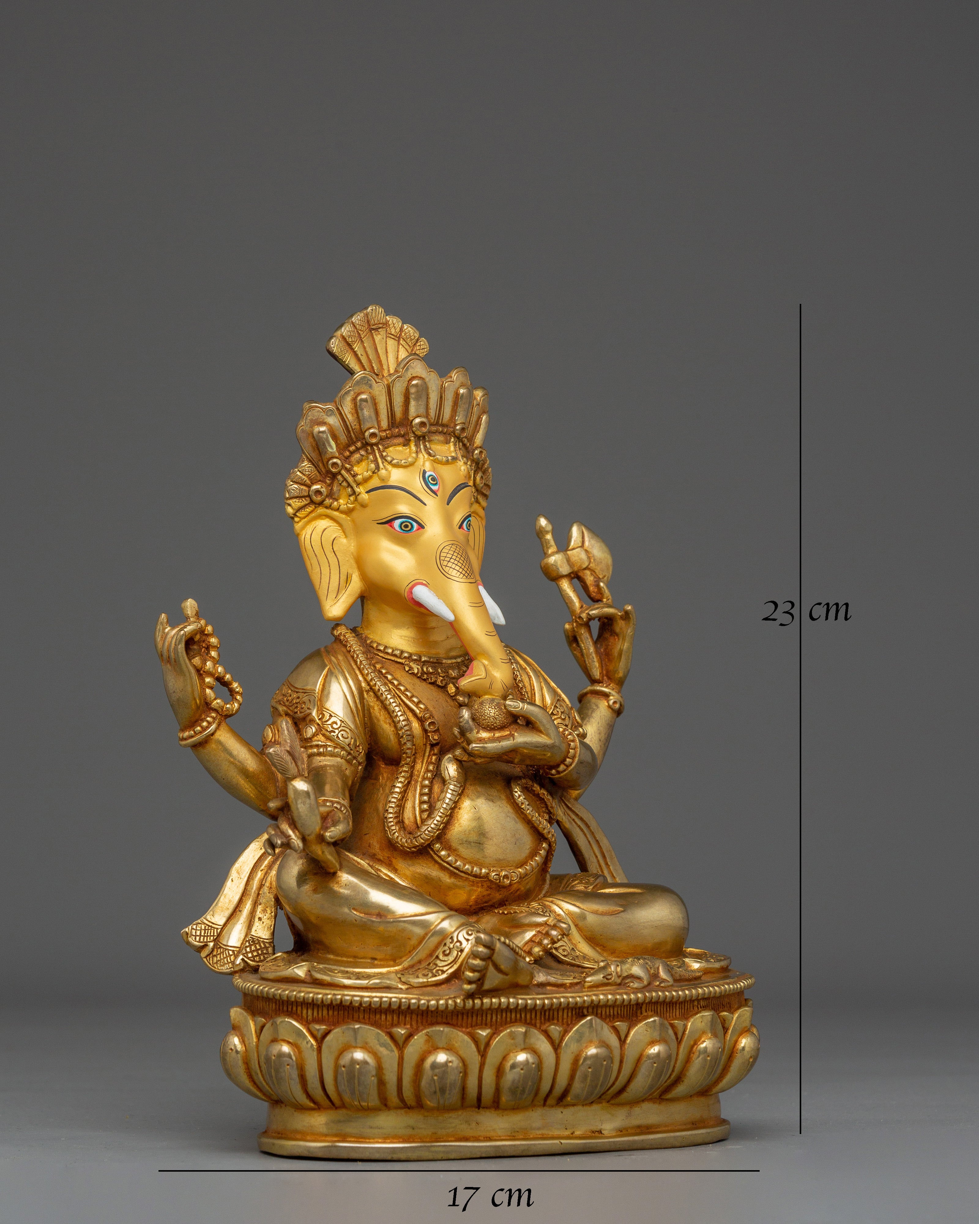Ganesh Gold Gilded and Copper Art