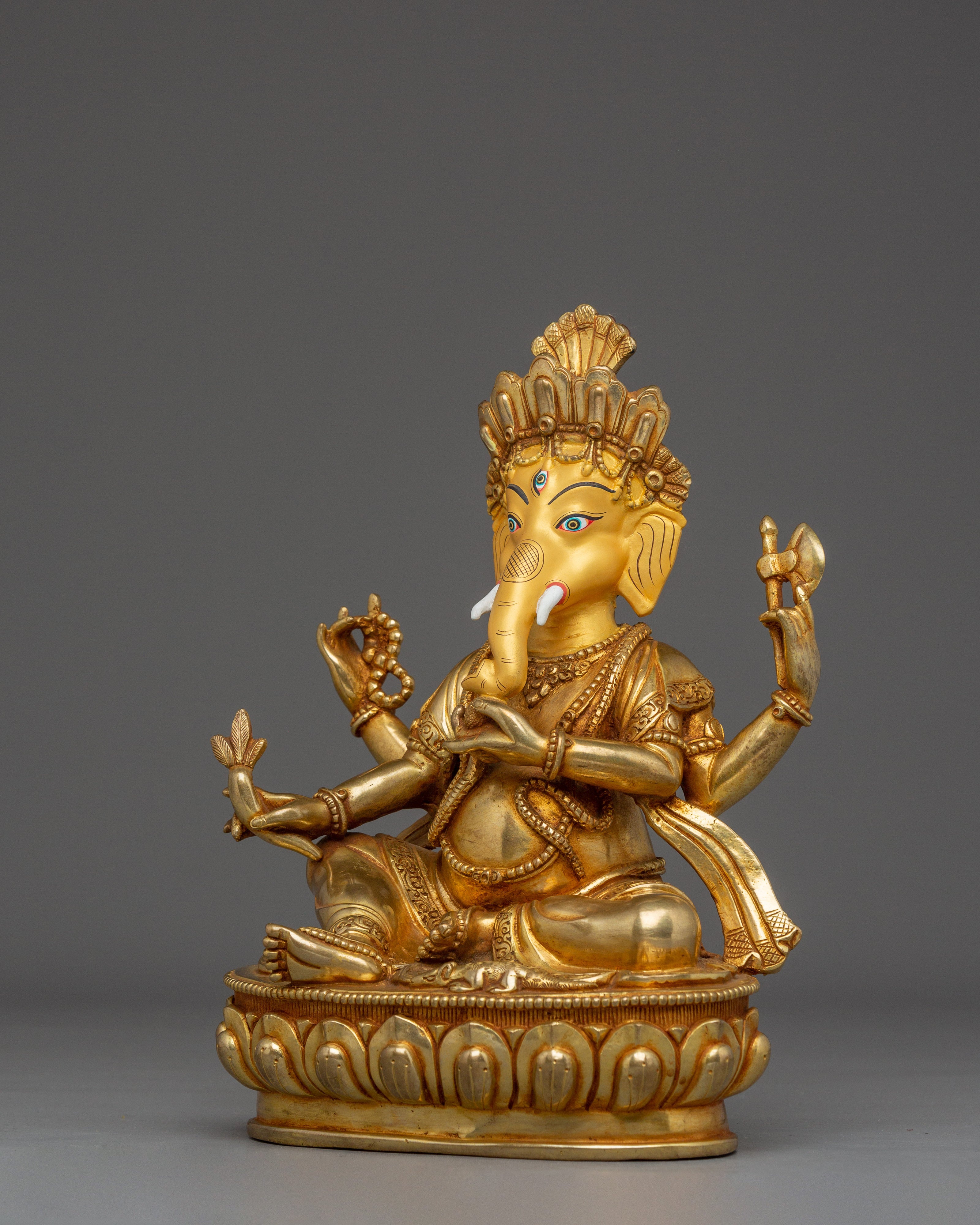Ganesh 24k Gold Gilded and Copper Art | Symbol of Prosperity, Wisdom, and Protection