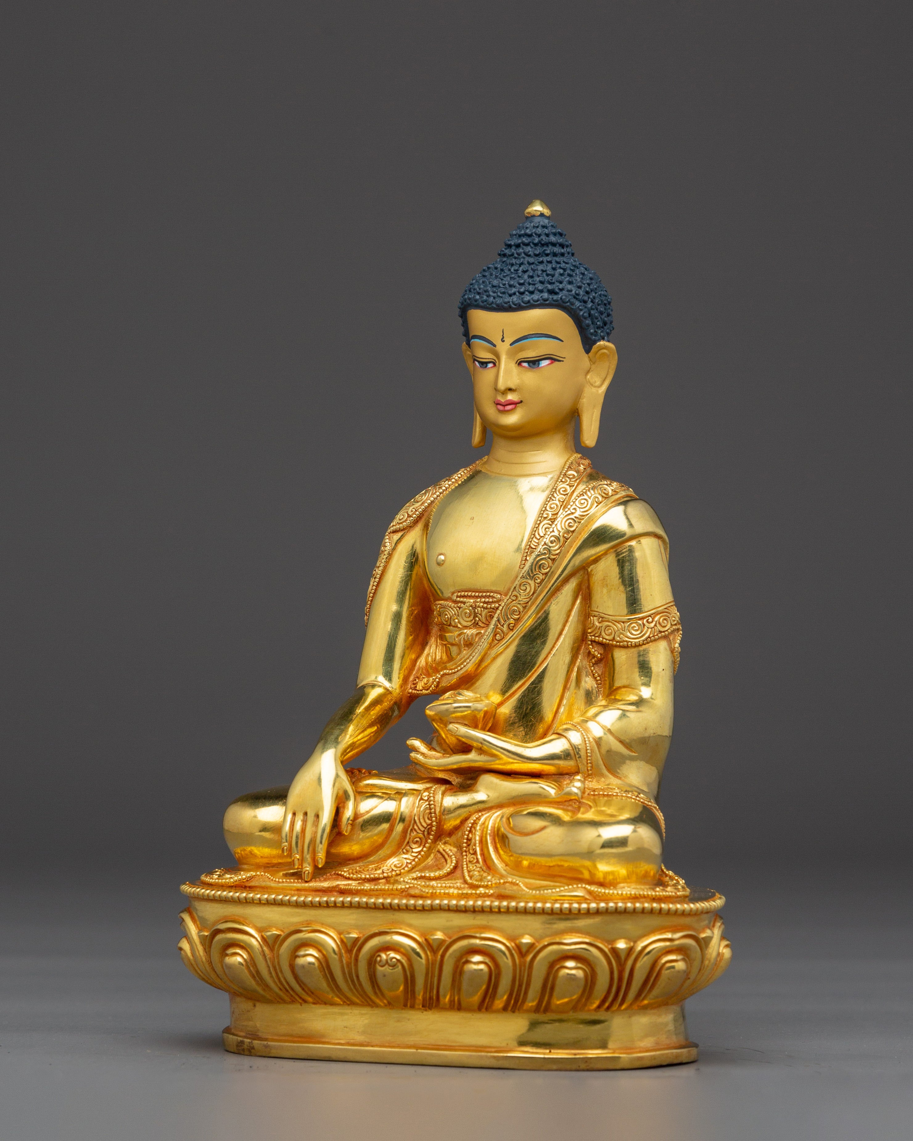Shakyamuni Buddha, Historical  Enlightened One | Gold-Gilded Sculpture for Peace