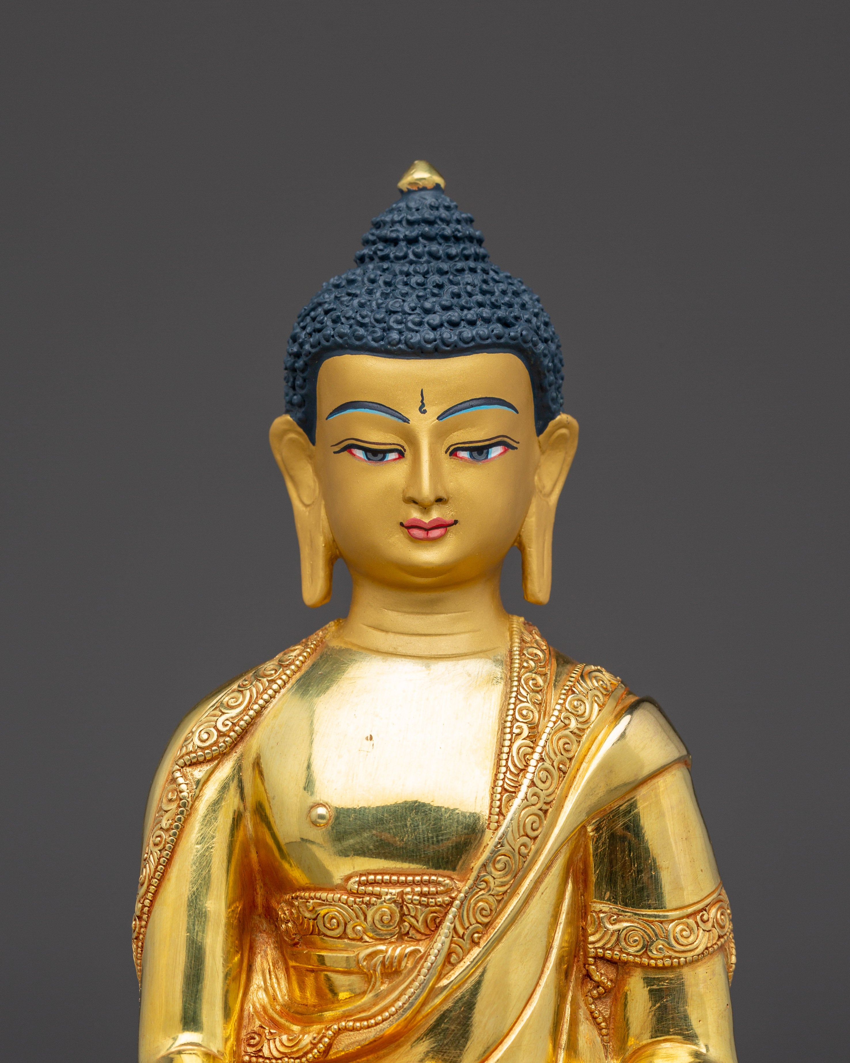 Shakyamuni Buddha, Historical  Enlightened One | Gold-Gilded Sculpture for Peace