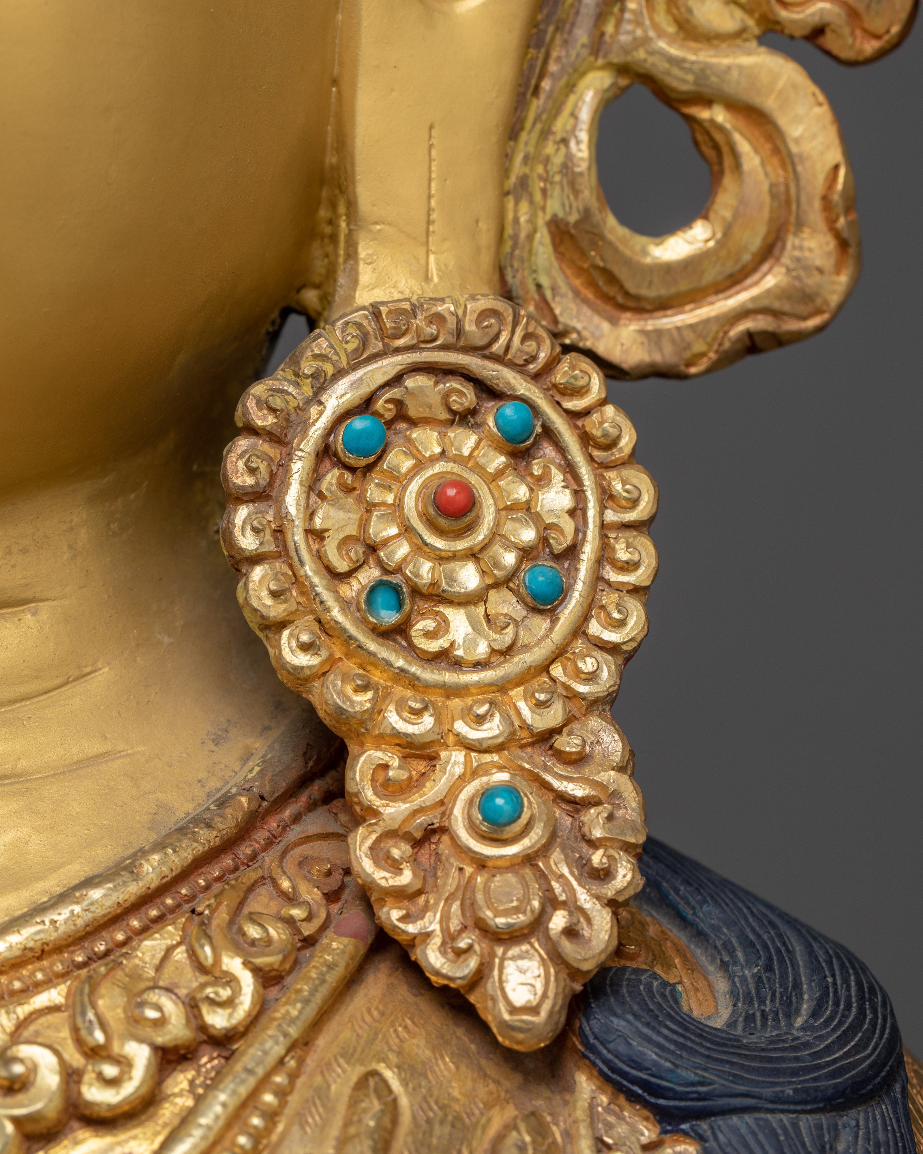 Golden Sculpture of Chenrezig | Also Known as Avalokiteshvara