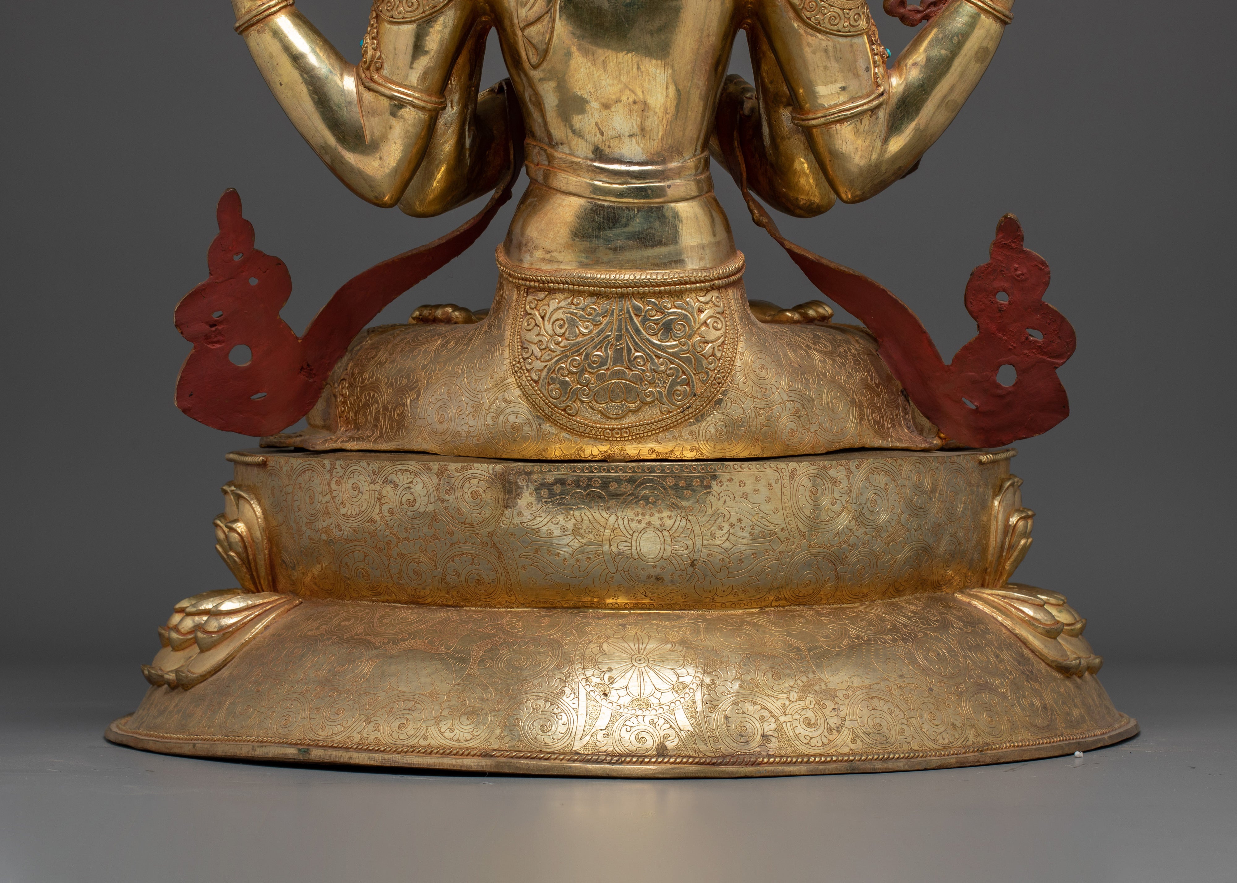Golden Sculpture of Chenrezig | Also Known as Avalokiteshvara