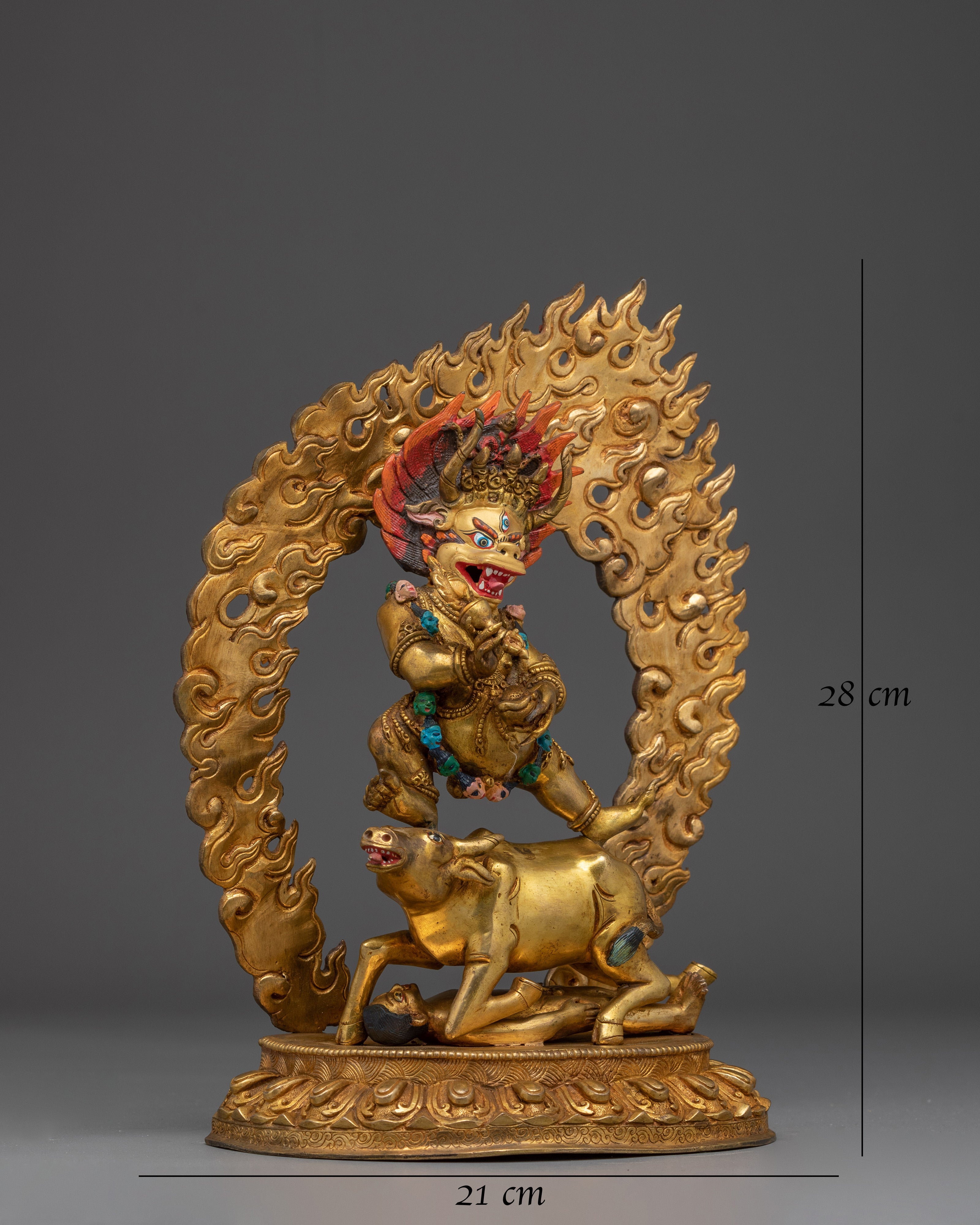 Gold Gilded Yamantaka Statue 