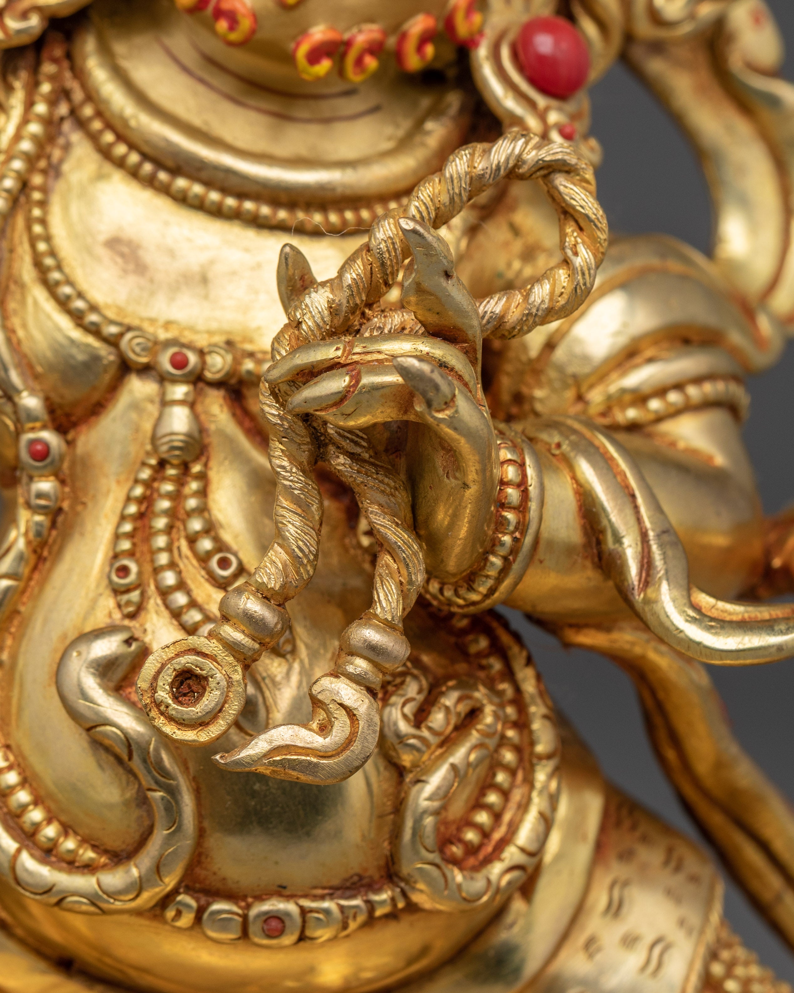 Vajrapani Copper Sculpture with Gold Gilded | Protector Figure for Altar
