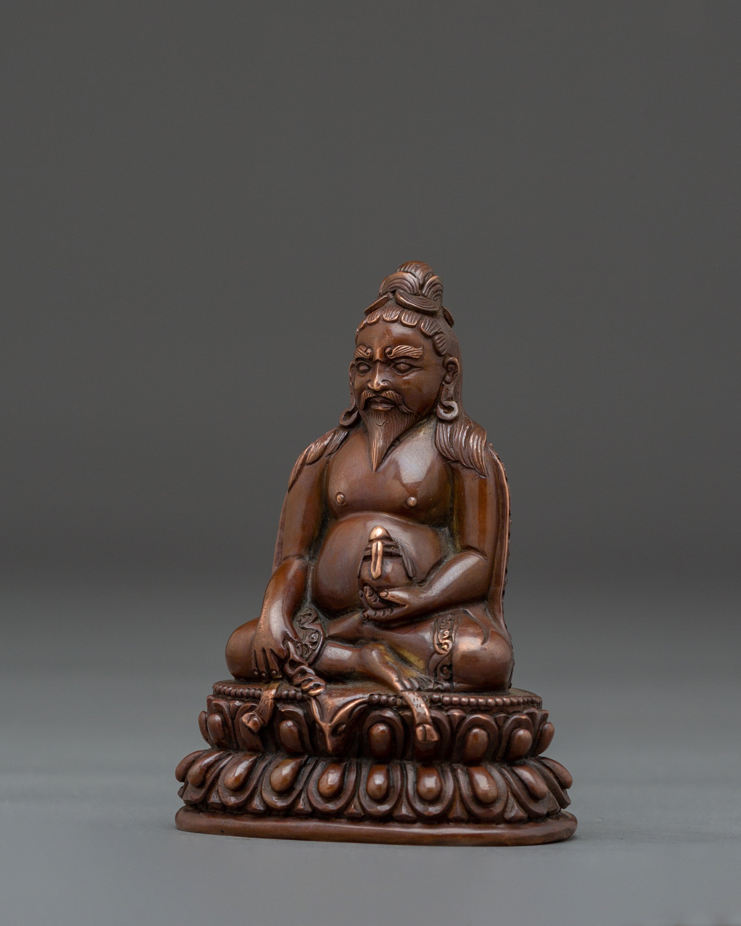 Oxidized Copper Thangtong Gyalpo Statue | Tibetan Deity for Meditation