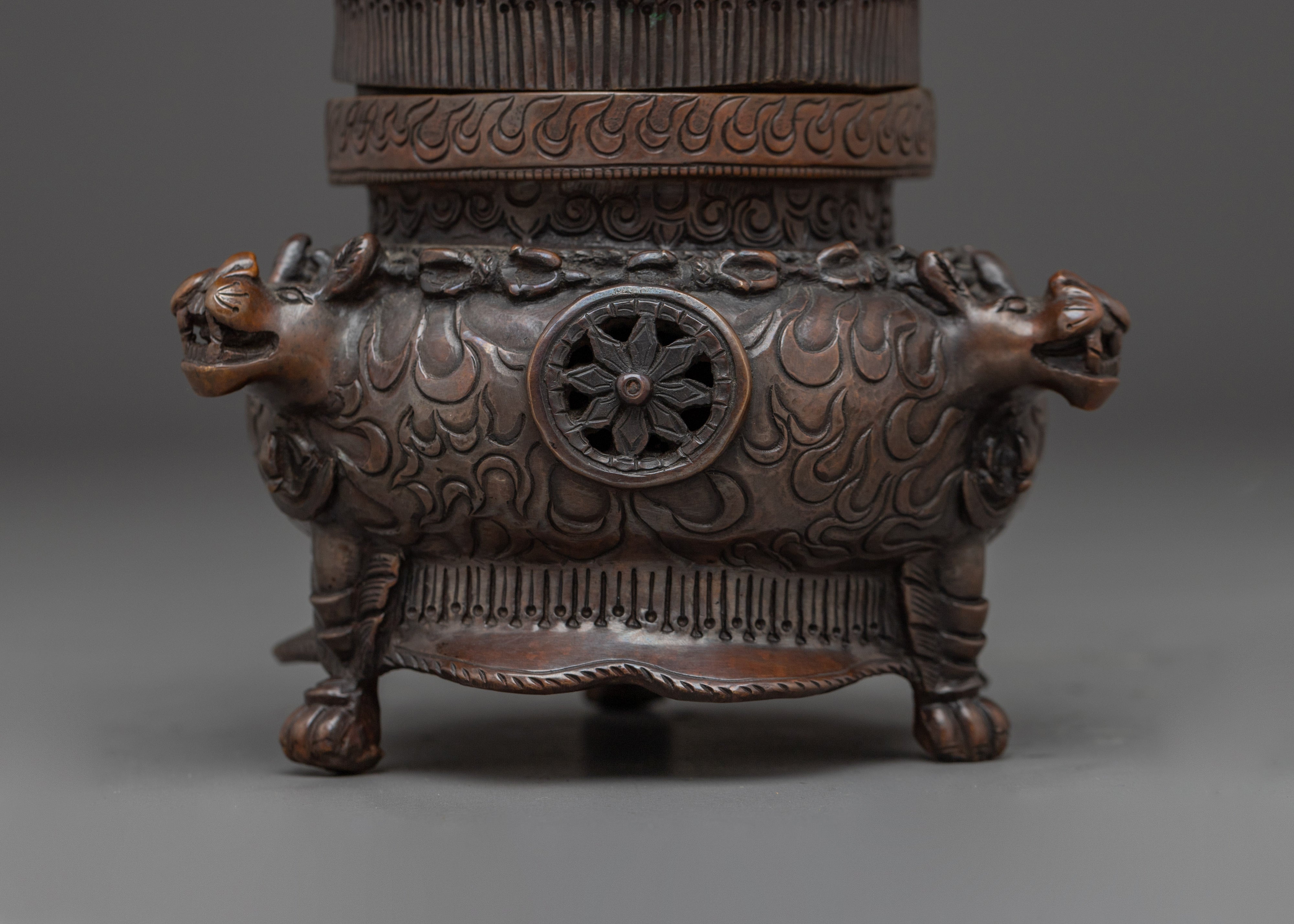 Vajradhaka statue in oxidized copper | Buddhist Protector for Purification Rituals