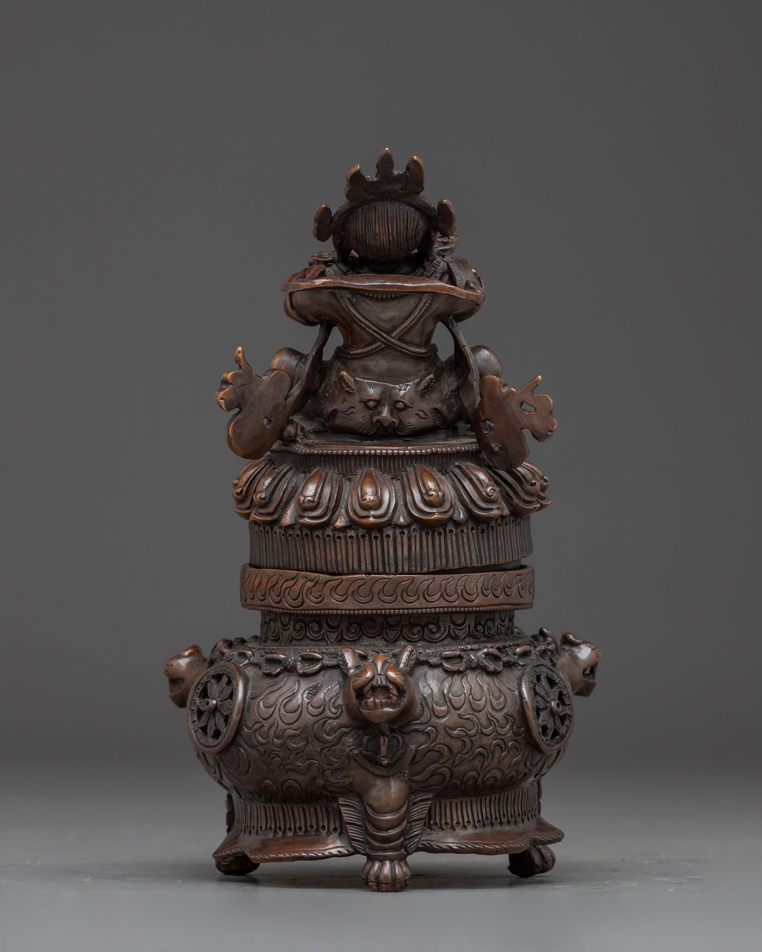 Vajradhaka statue in oxidized copper | Buddhist Protector for Purification Rituals