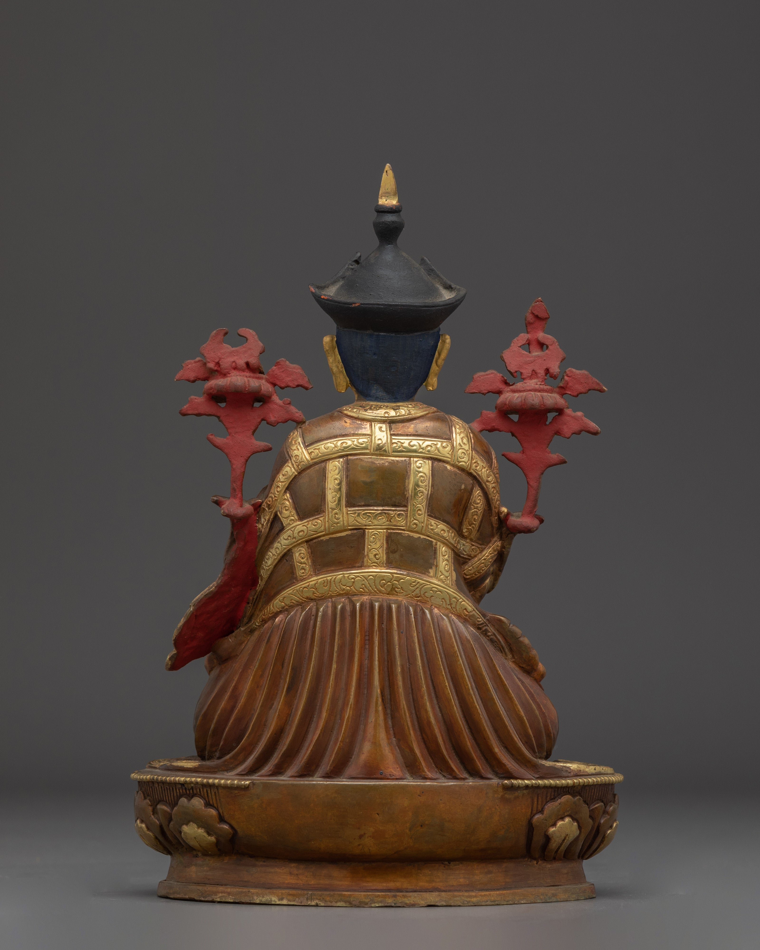 Karmapa Statue in 24K Gold Gilded Copper | Buddhist Master for Altar