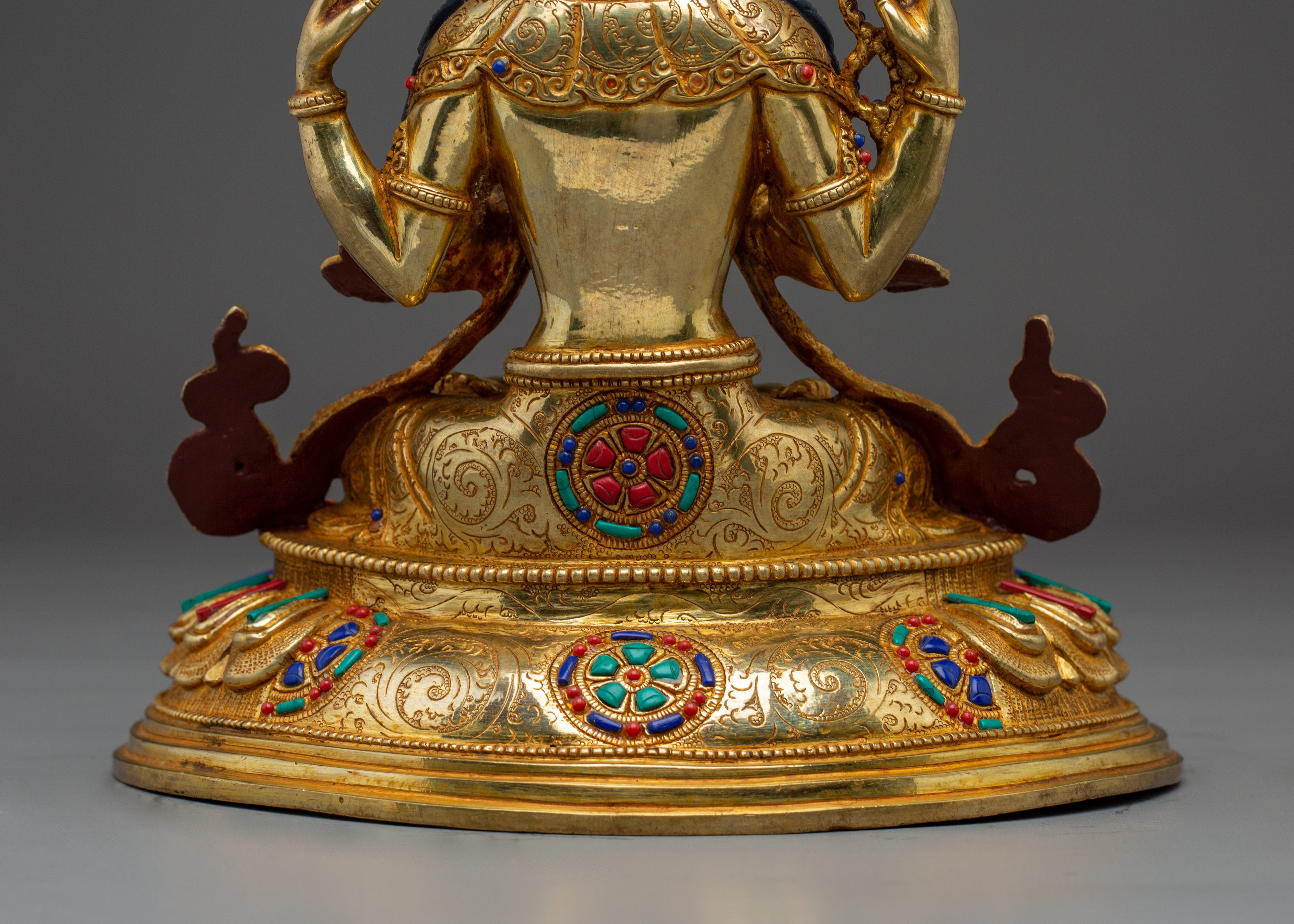 Handcrafted Chenrezig Copper Artwork | Meditation and Spiritual Decor